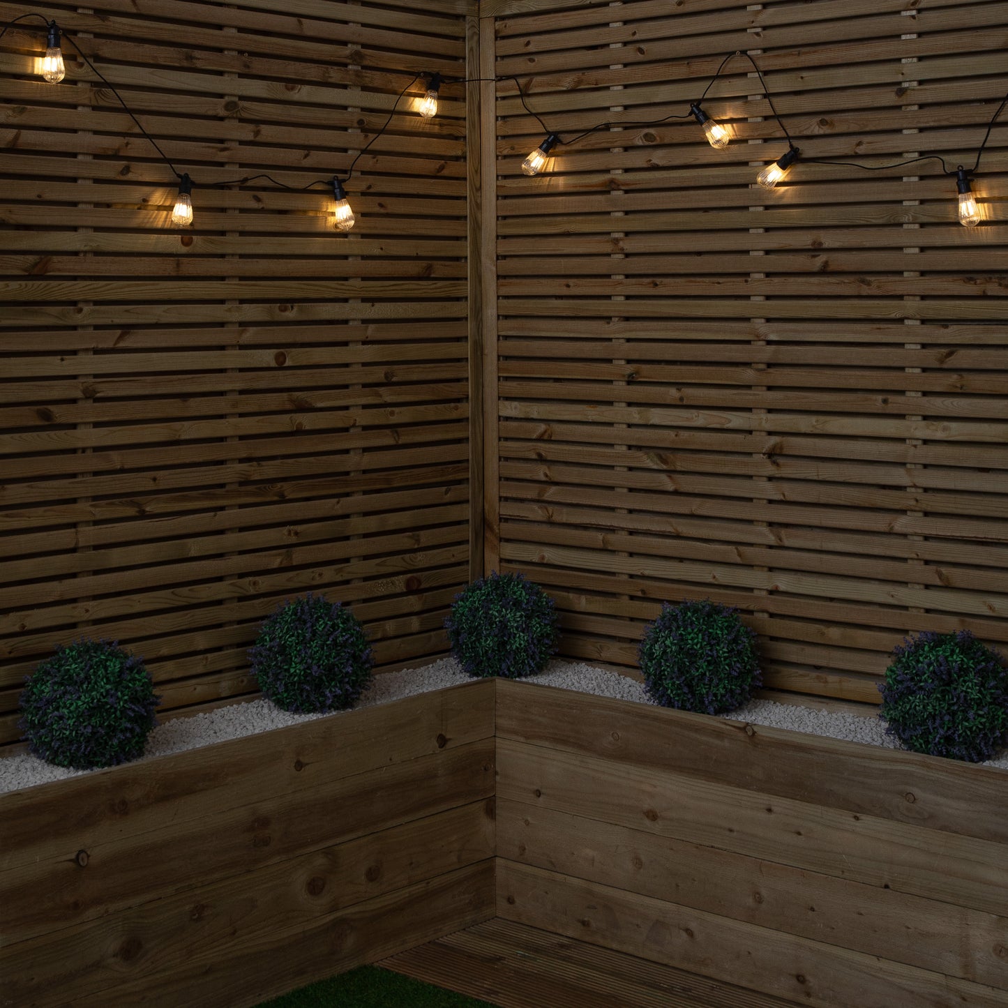 4.5m Set of 10 Connectable Fluted Festoon String Lights with Warm White LEDs