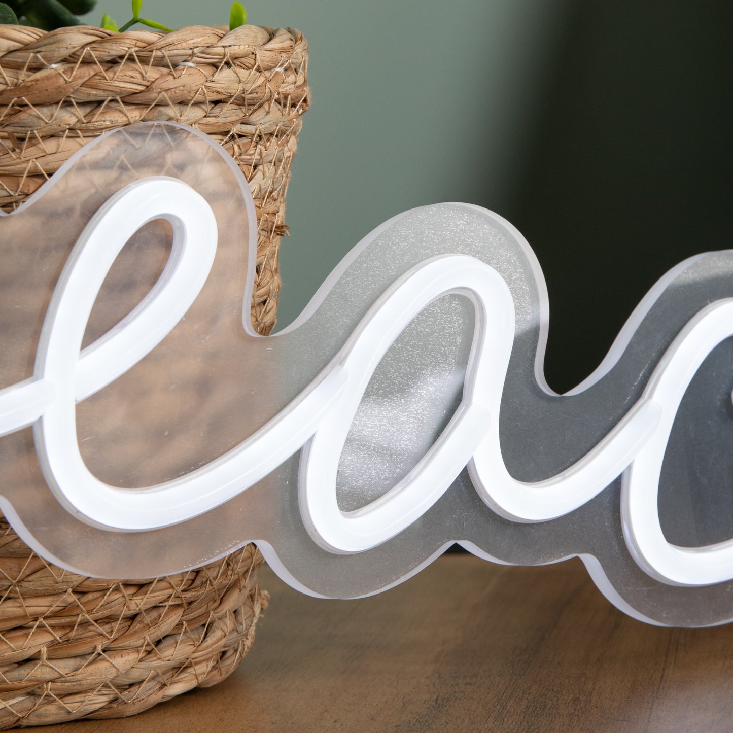 40cm Light up Neon Effect Peace Decorative Sign with 145 White LEDs