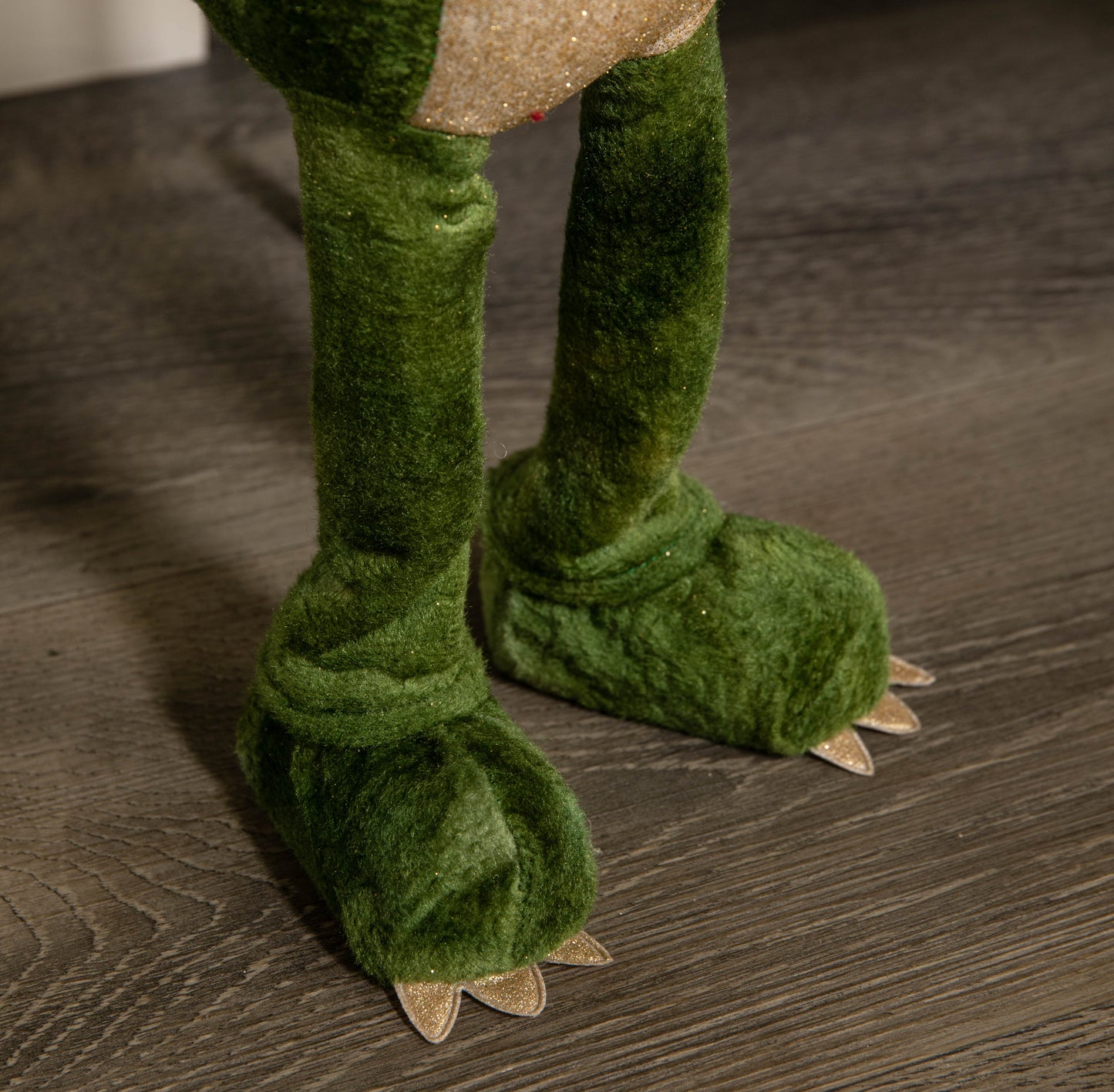 60cm Green Standing Christmas Dinosaur with Santa Hat