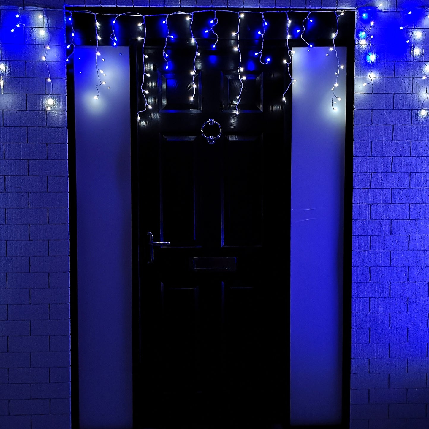 25m 1000 Blue and White LED Frosted Icicle Indoor Outdoor Christmas Lights with Timer