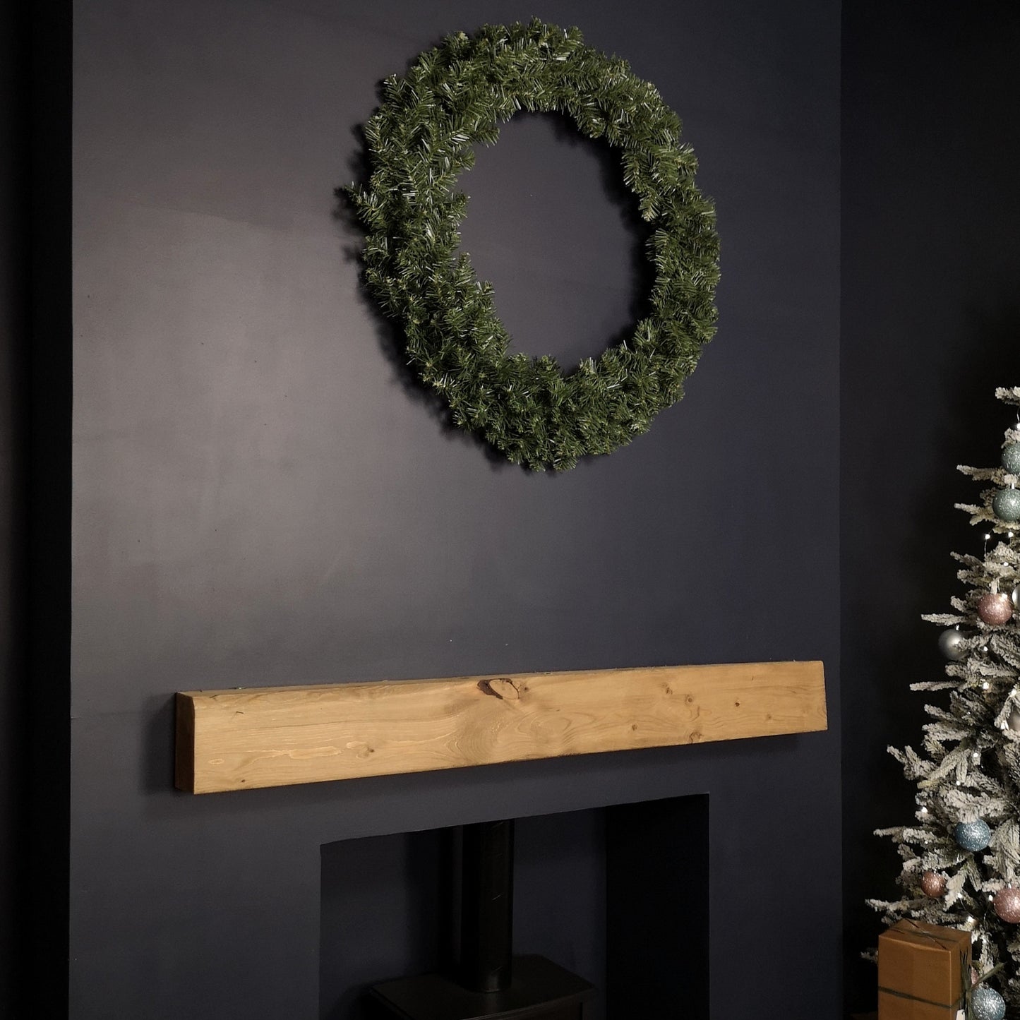 90cm Diameter Plain Green Luxury Imperial Pine Christmas Door Wreath