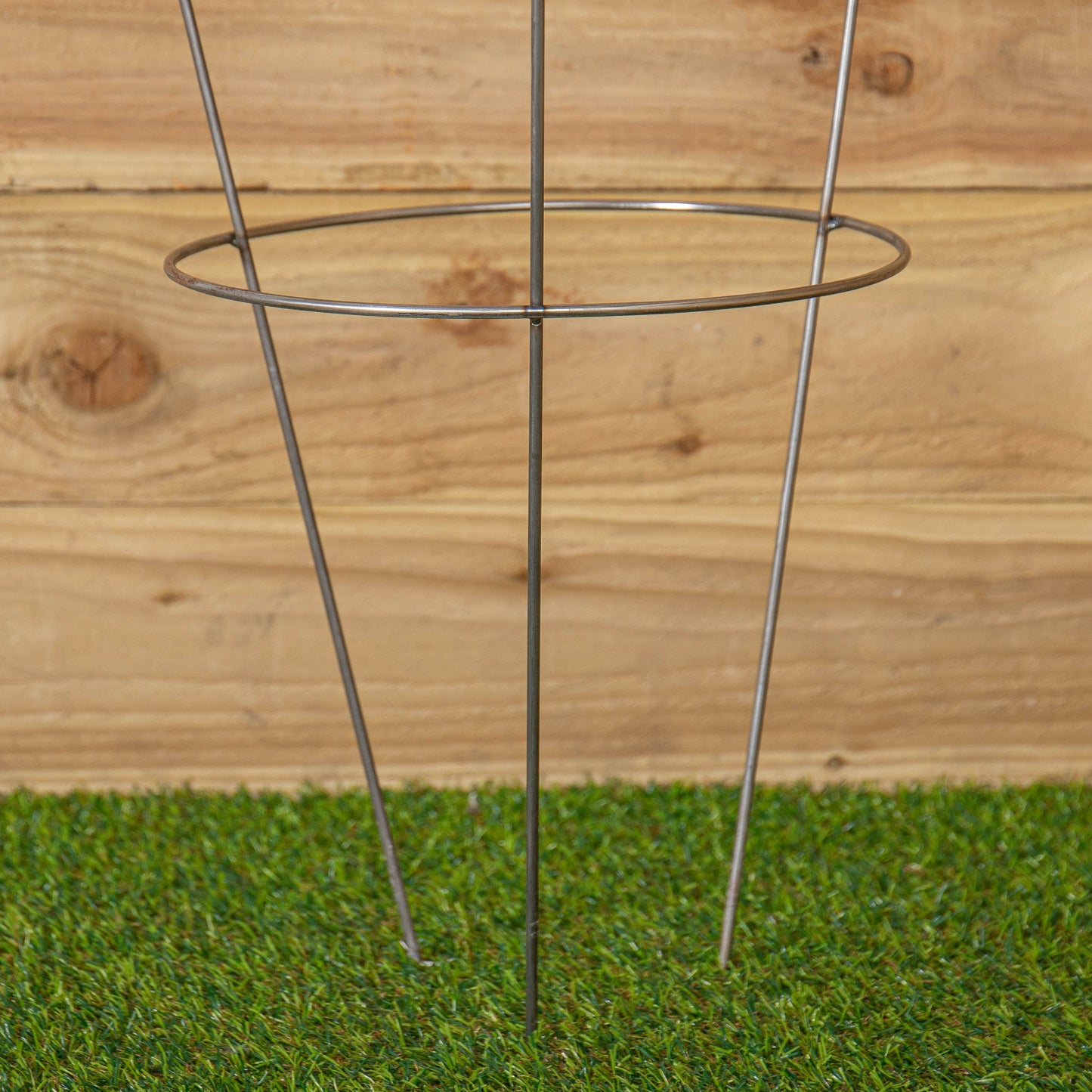 Set of 2 54cm x 40cm Medium Bare Rusted Steel Garden Plant Supports