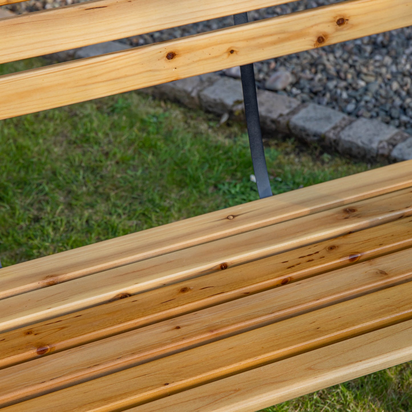 Kendal 2 Person Outdoor Modern Cross Design Metal Wooden Garden Patio Bench