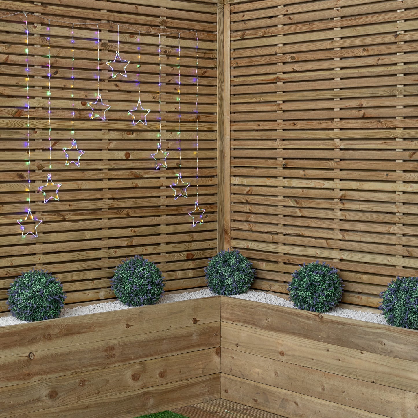 1.2m Light up Star Curtain Christmas Lights with Multi-Coloured LEDs