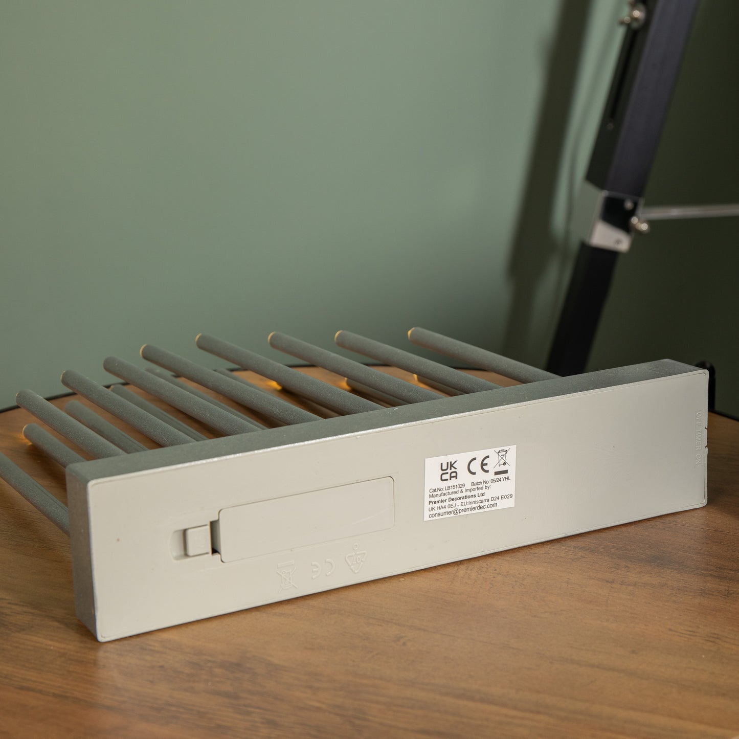 29cm Battery Operated Light up Silver Christmas Candle Bridge with 17 LEDs