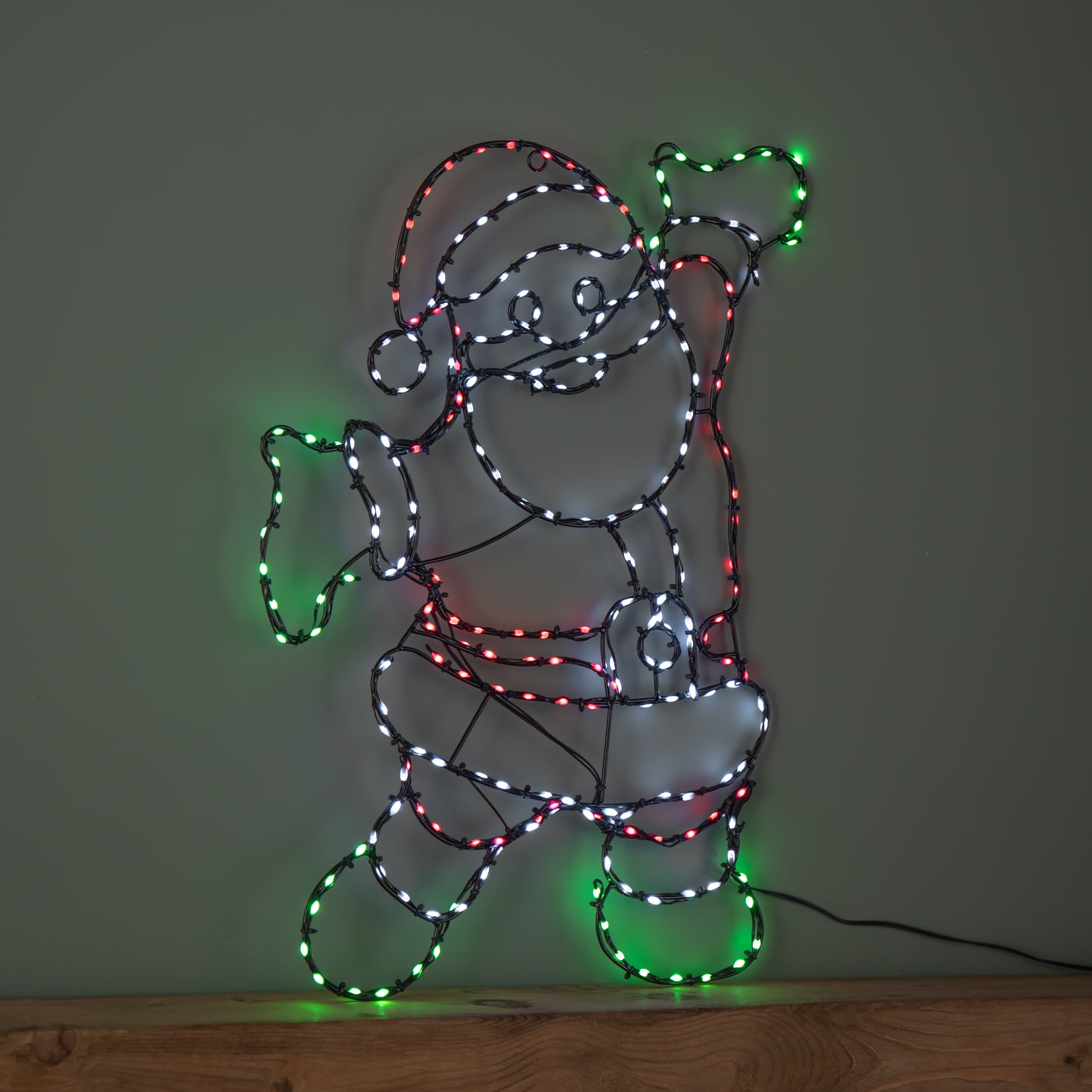 60cm x 45cm Light up FlexiBrights Santa with 247 Multi-Coloured LEDs