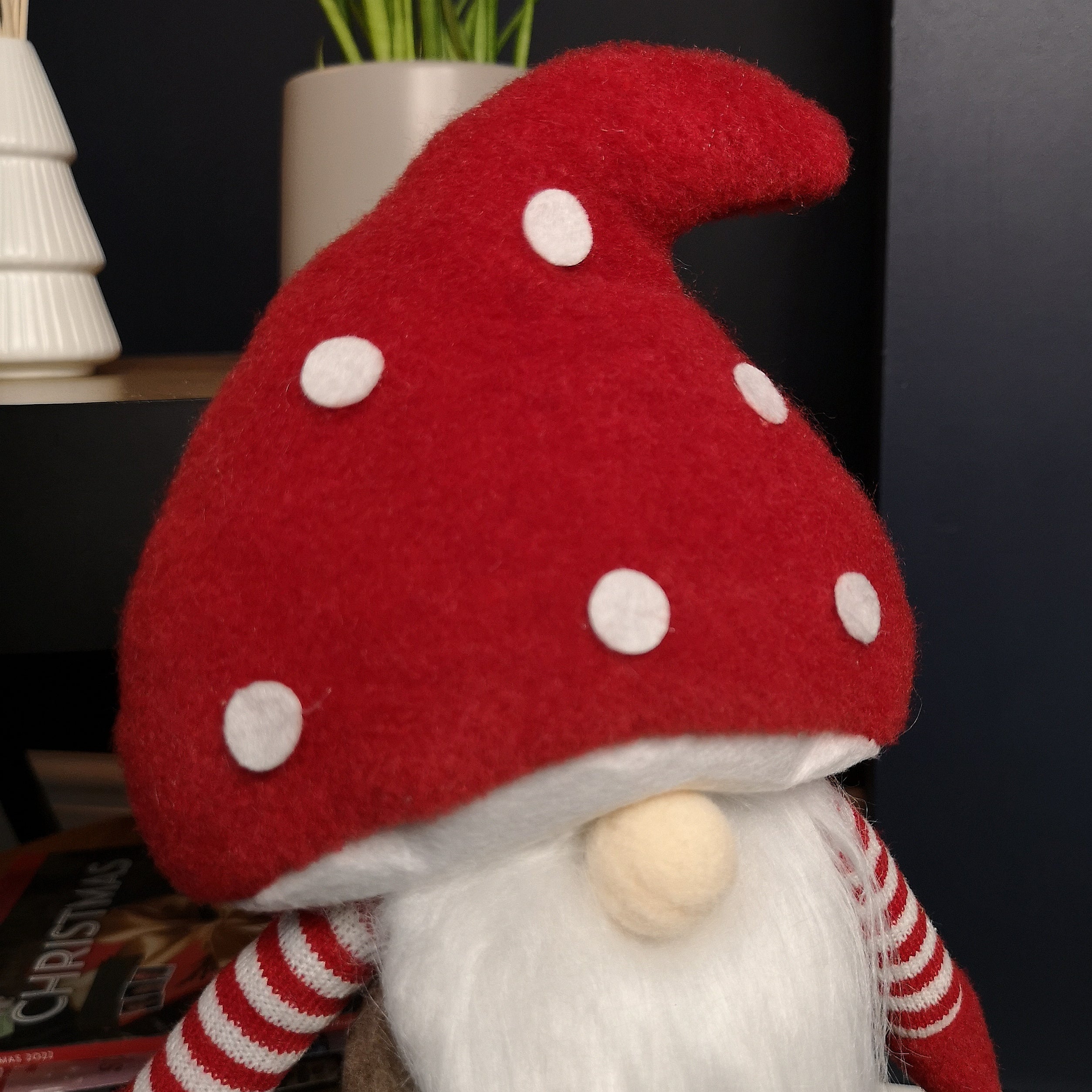 51cm Male Christmas Standing Gonk Decoration with Mushroom Hat