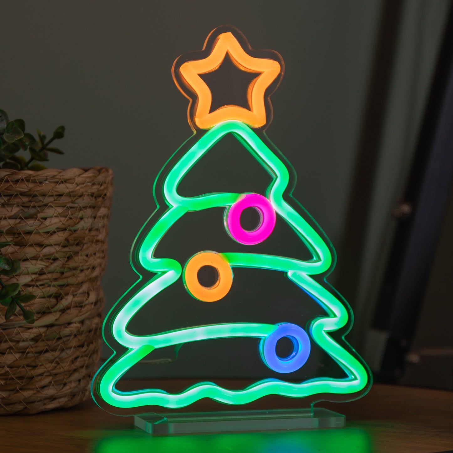 25cm Light up Christmas Tree Table Top Neon Sign
