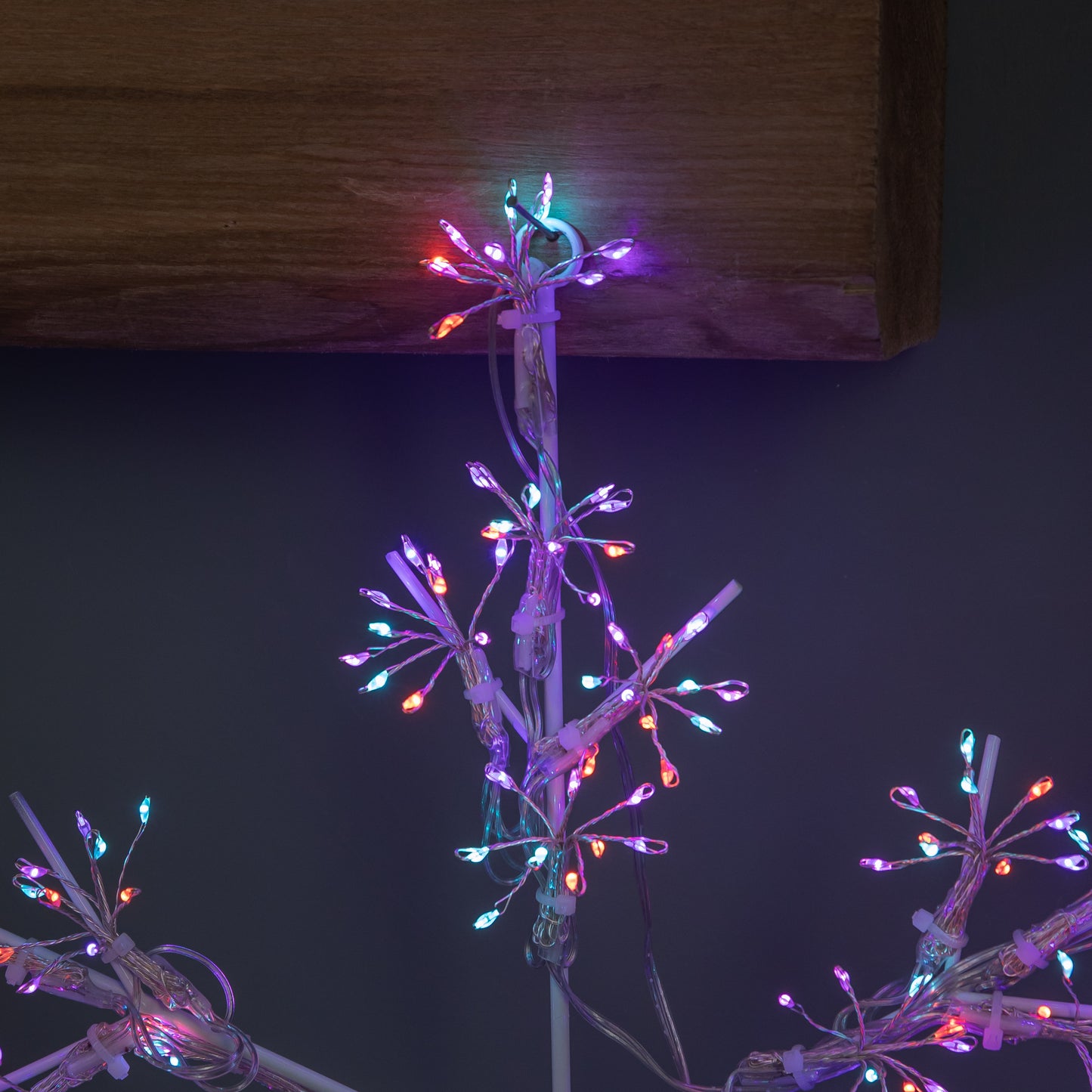 40cm LED Hanging Snowflake Christmas Decoration in Rainbow