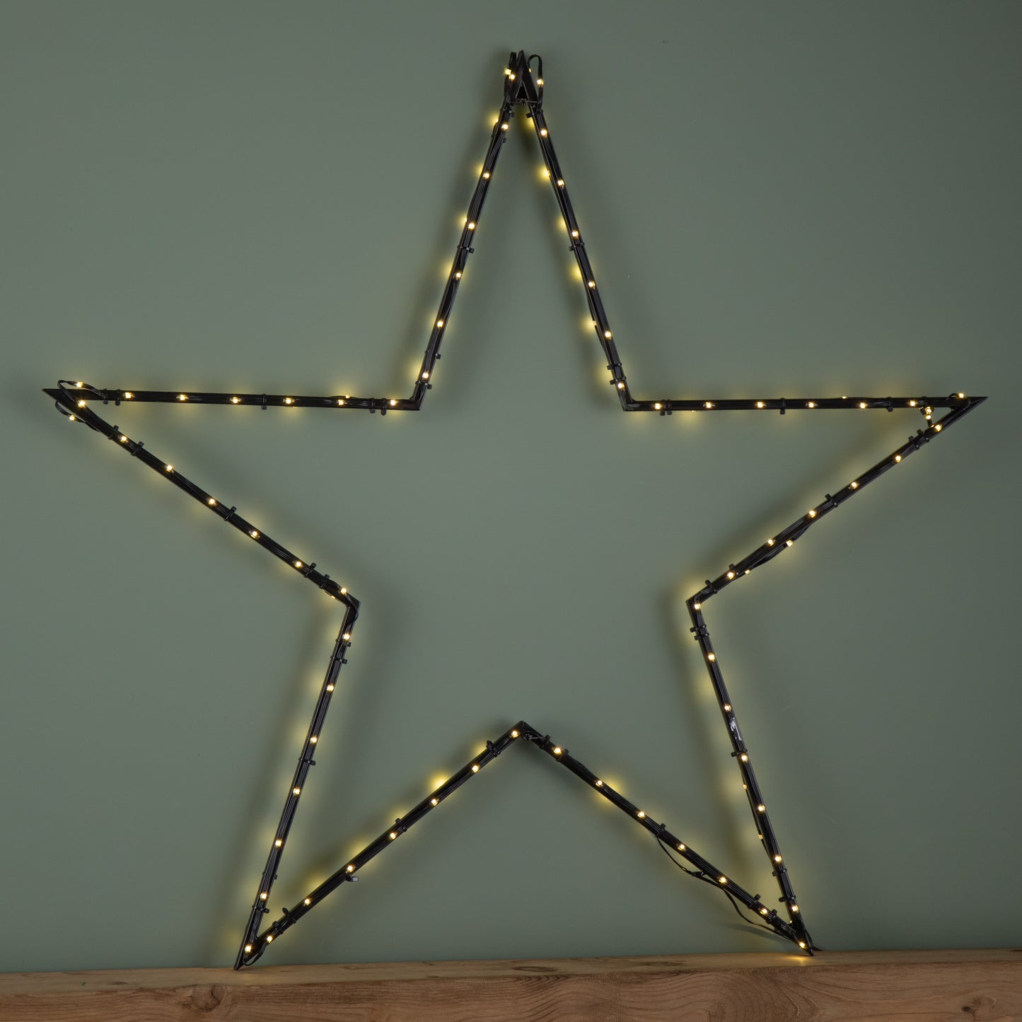 90cm Light up Dewdrop Metal Christmas Star with Garden Stake & Warm White LEDs