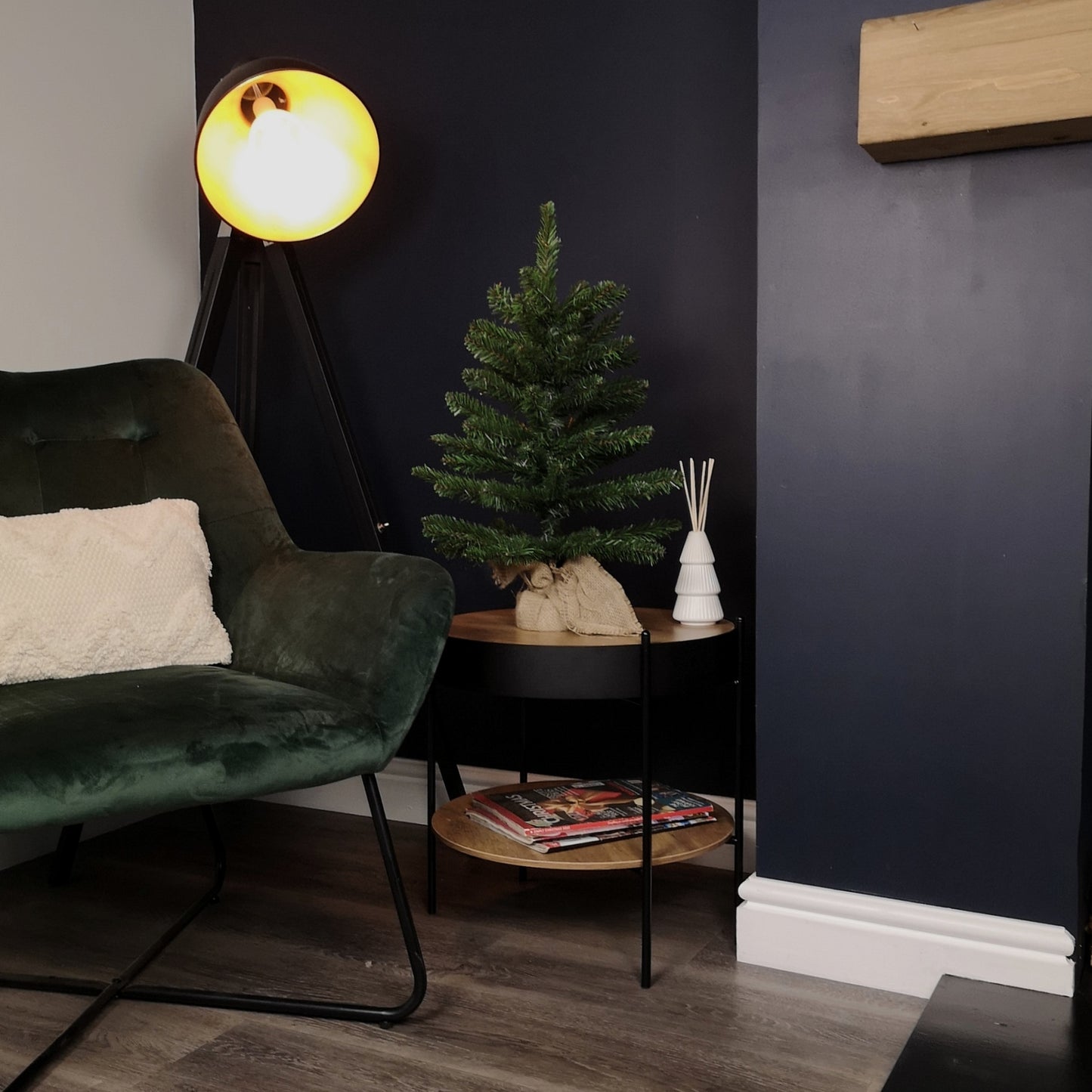 60cm Mini Richmond Christmas Tree in a Burlap Base with 72 Tips