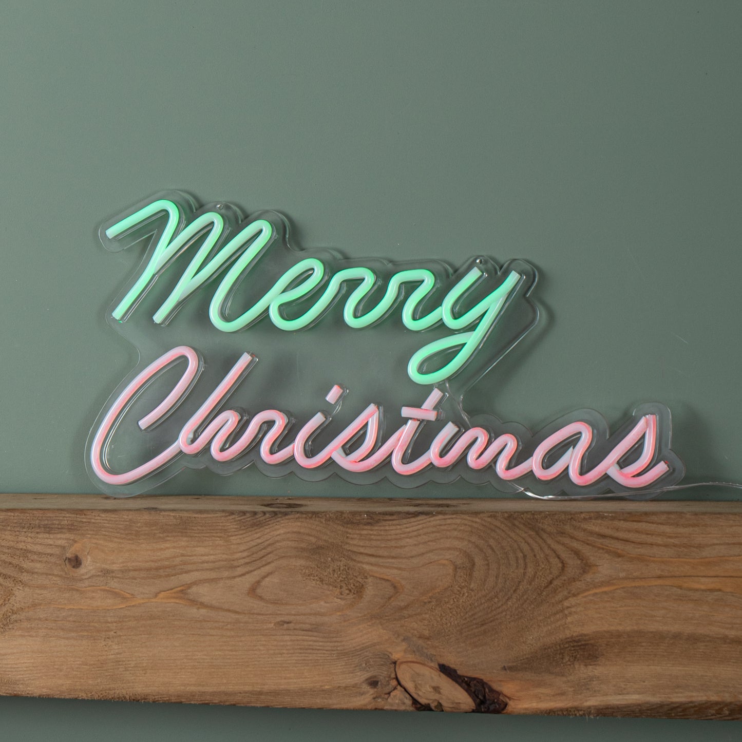 50cm Light up Merry Christmas Neon Flex Sign in Green and Red