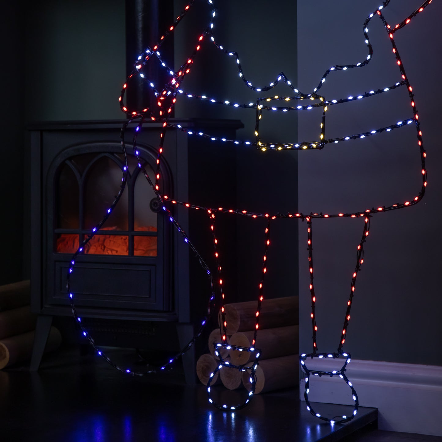 1.18m x 88cm Light up FlexiBright Santa Decoration with 469 Twinkling Multi-Coloured LEDs