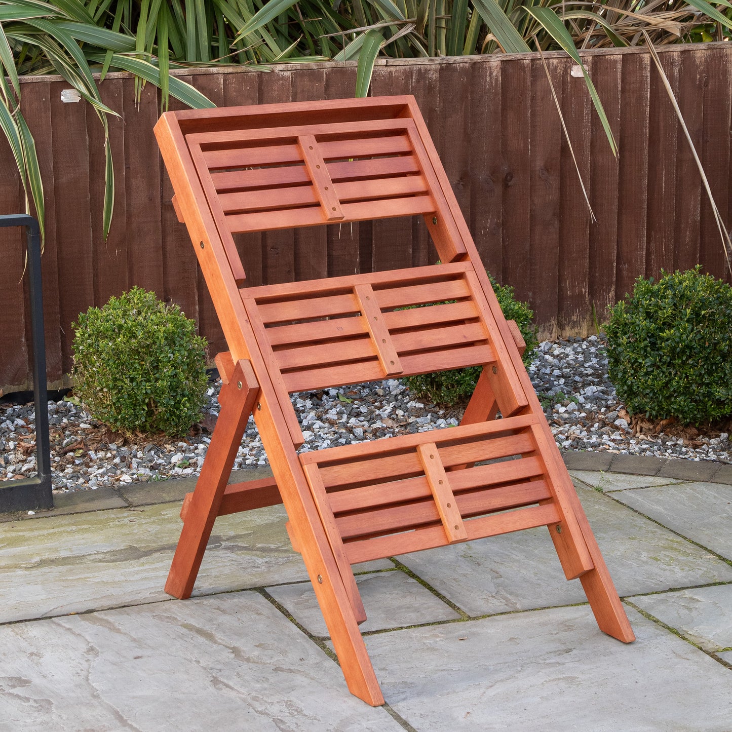 Outdoor 3 Tier Wooden Foldable Plant Display Stand