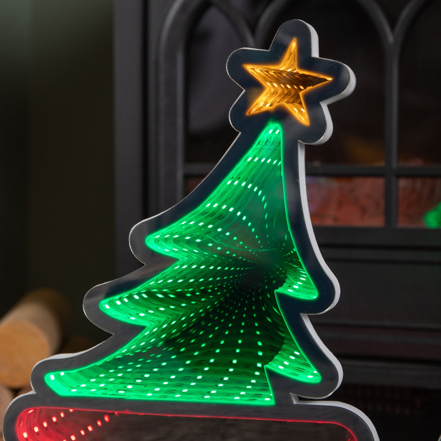 70cm Light up Infinity Christmas Train with 2 Carriages and Multi-Coloured LEDs