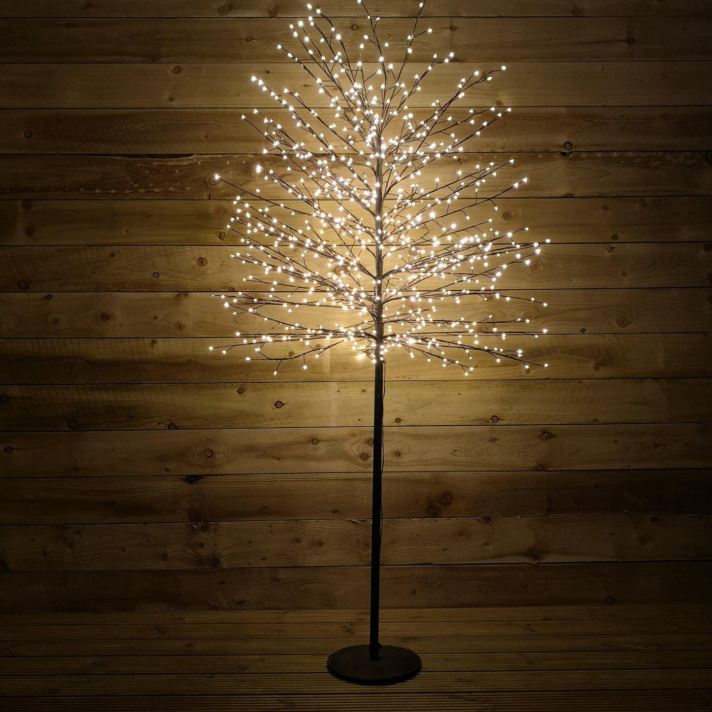 Factory Seconds: 1.8m 6ft Outdoor Black Micro Dot Christmas Blossom Tree with 900 Warm White LED