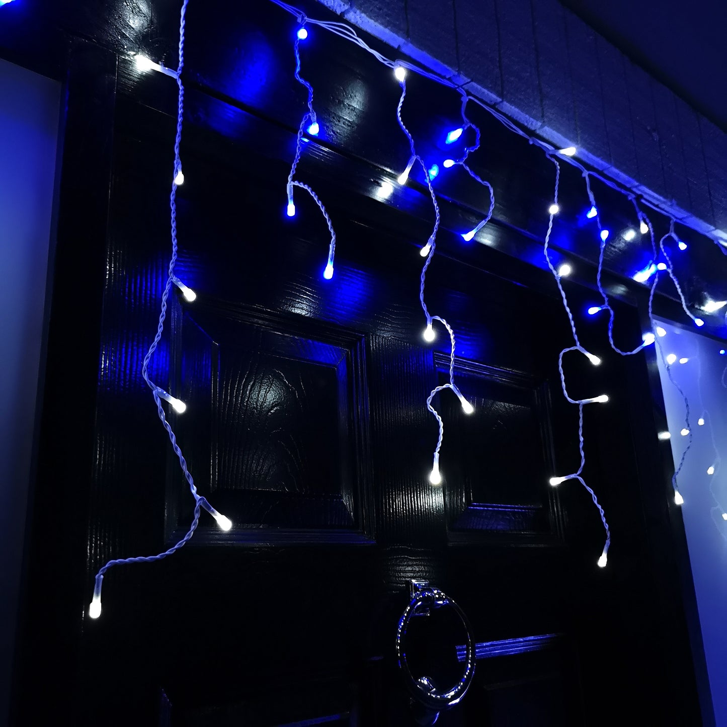 25m 1000 Blue and White LED Frosted Icicle Indoor Outdoor Christmas Lights with Timer