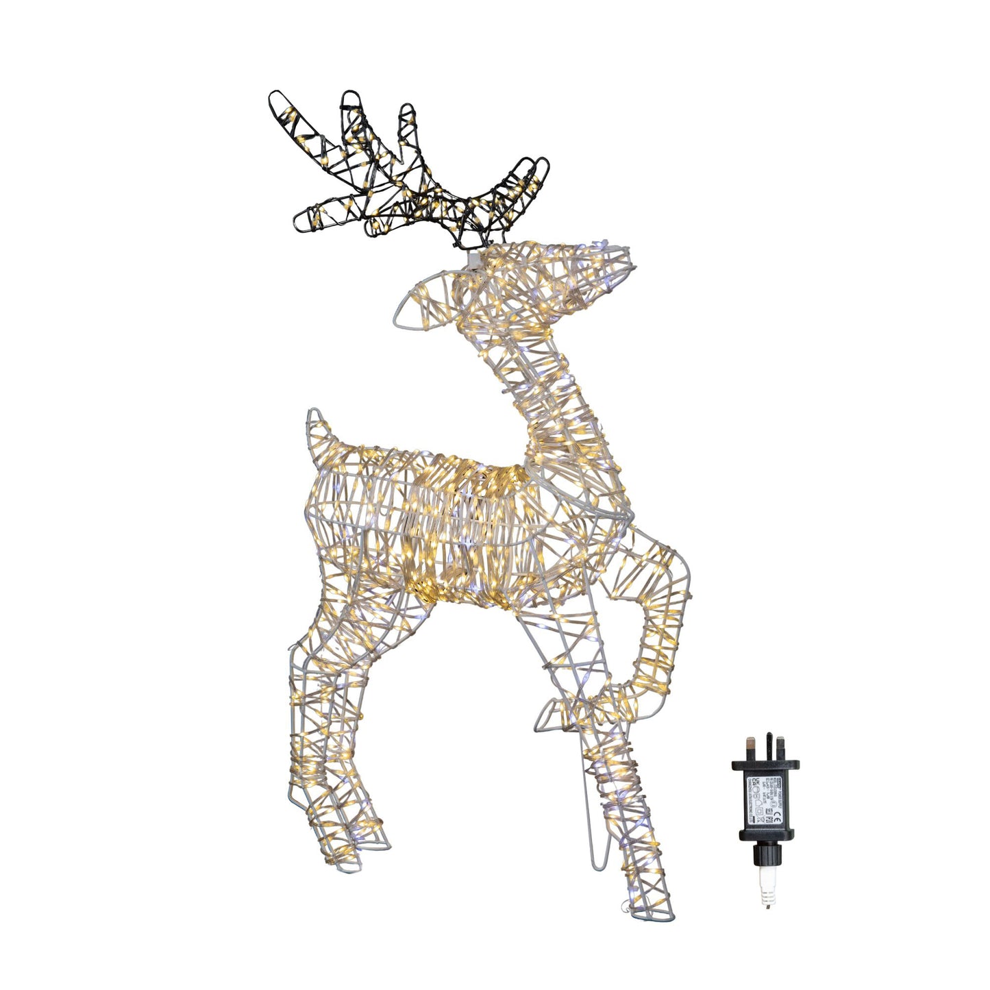 80cm Light up FlexiBrights Christmas Reindeer with 950 White and Warm White LEDs
