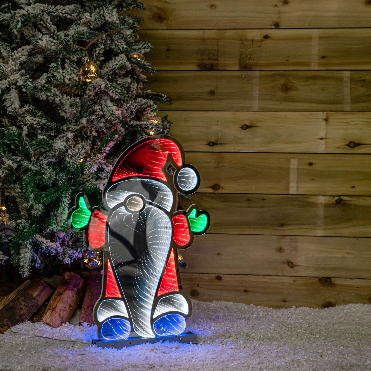 60cm Infinity Christmas Santa on Metal Base with Multi-Coloured LEDs