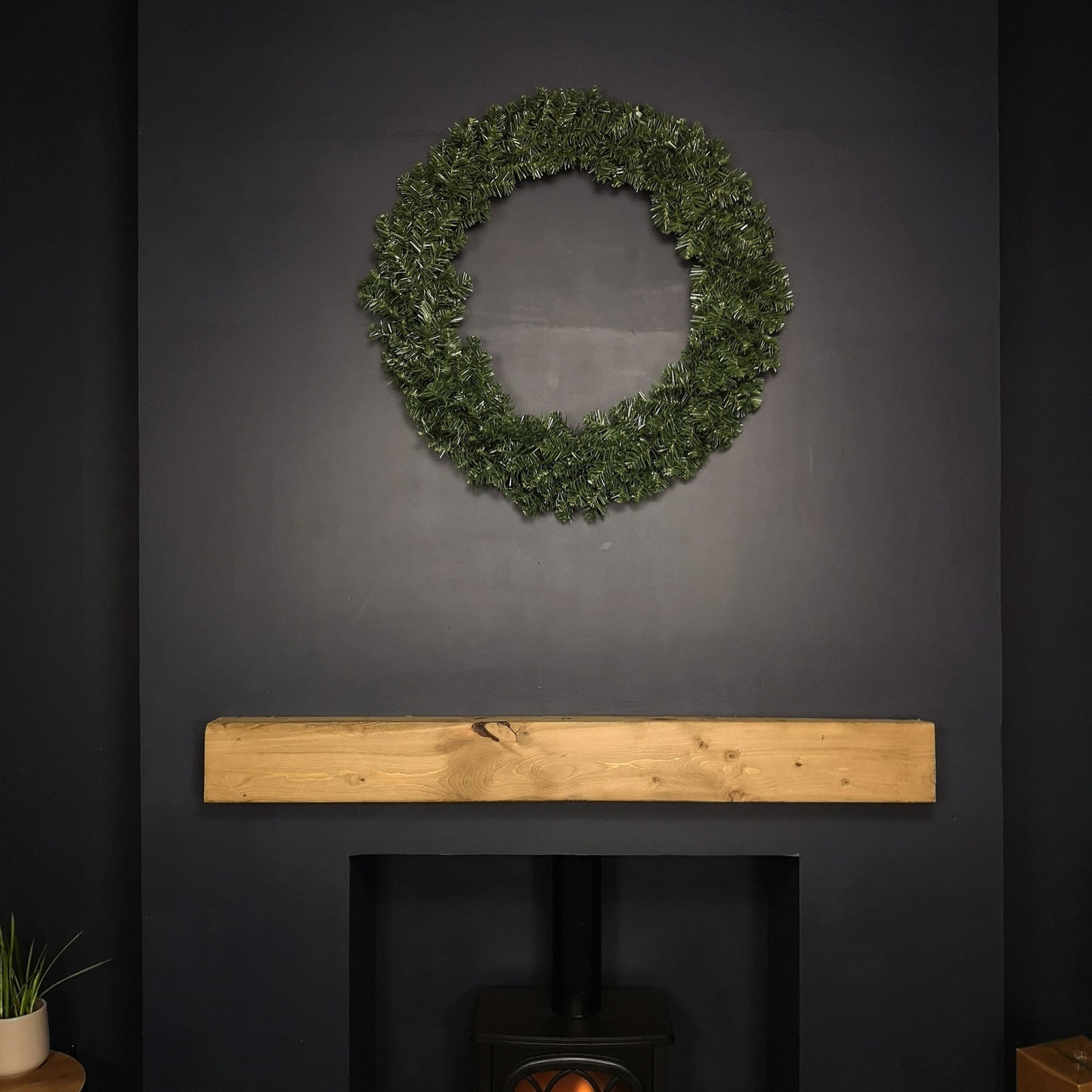 90cm Diameter Plain Green Luxury Imperial Pine Christmas Door Wreath