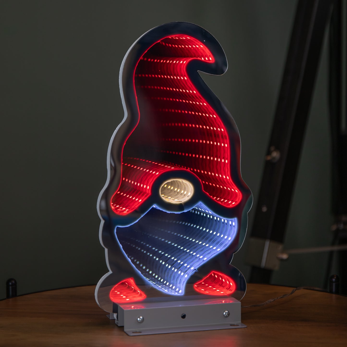 Factory Seconds: 30cm Infinity Light up Christmas Gonk Decoration with Red & White LEDs on Metal Base