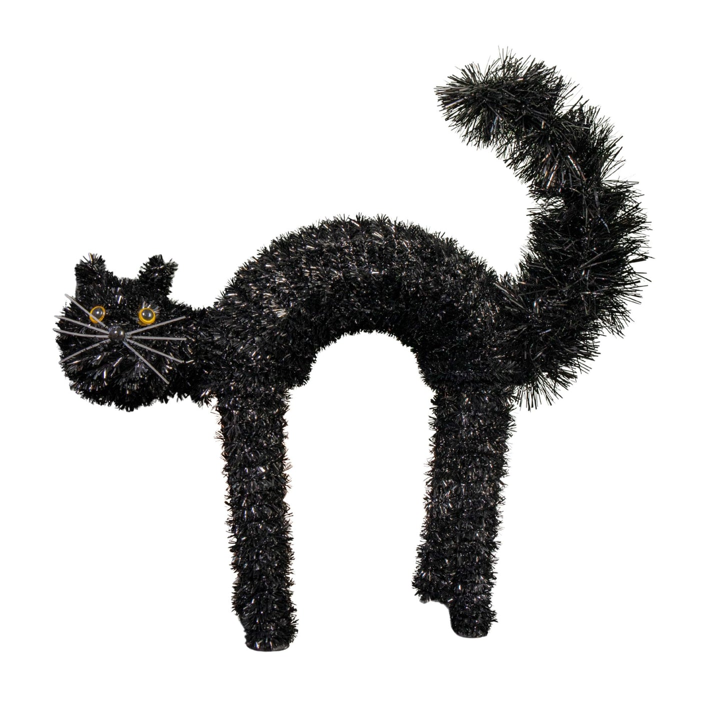 42cm Black Scaredy Cat with Arched Back Halloween Decoration