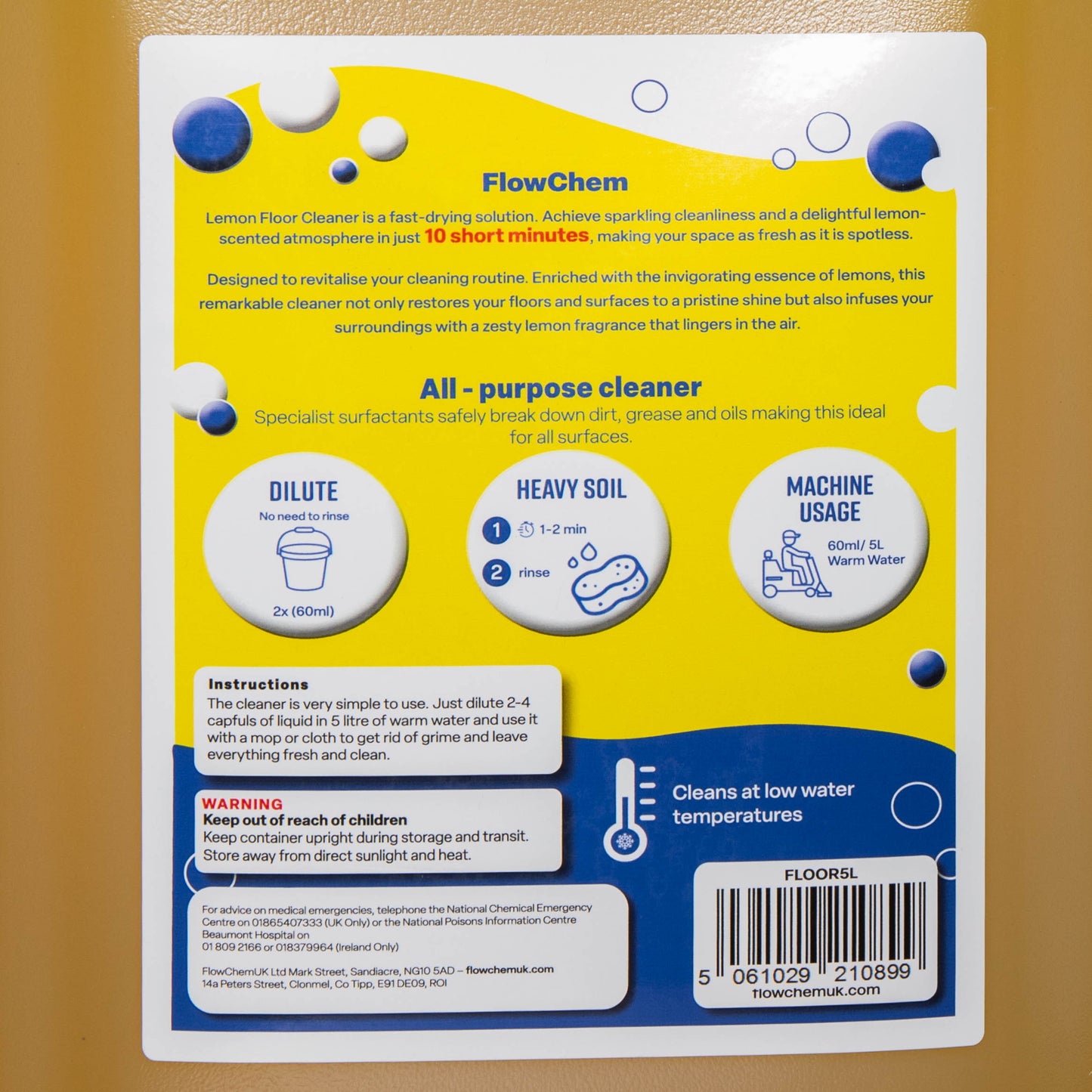 5 Litre Lemon Scented Multi-Purpose Floor and Surface Cleaner