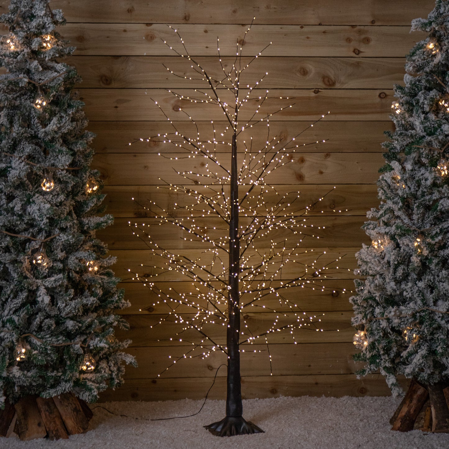 Factory Seconds: 6ft (1.8m) Tall Light up Black Micro Dot Christmas Tree with 1100 Warm White LEDs and Remote Control