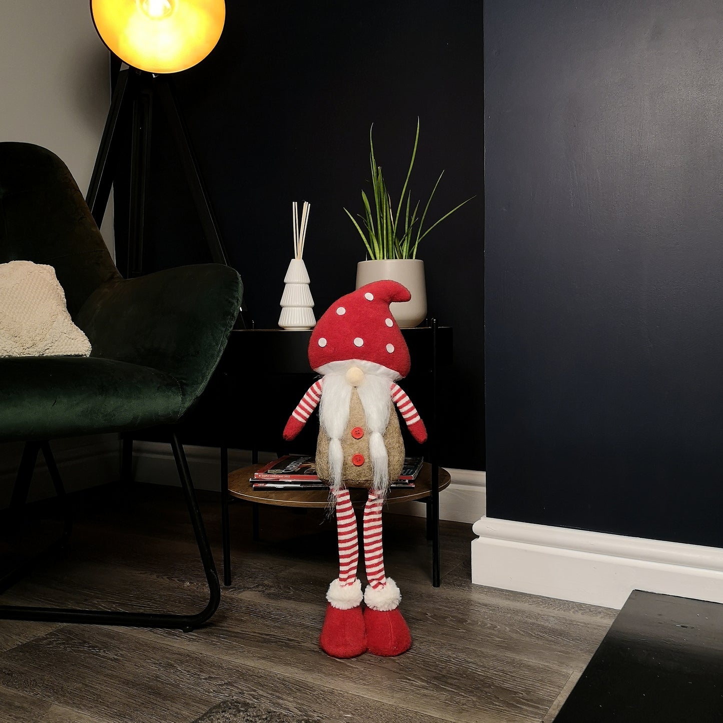 51cm Female Christmas Standing Gonk Decoration with Mushroom Hat