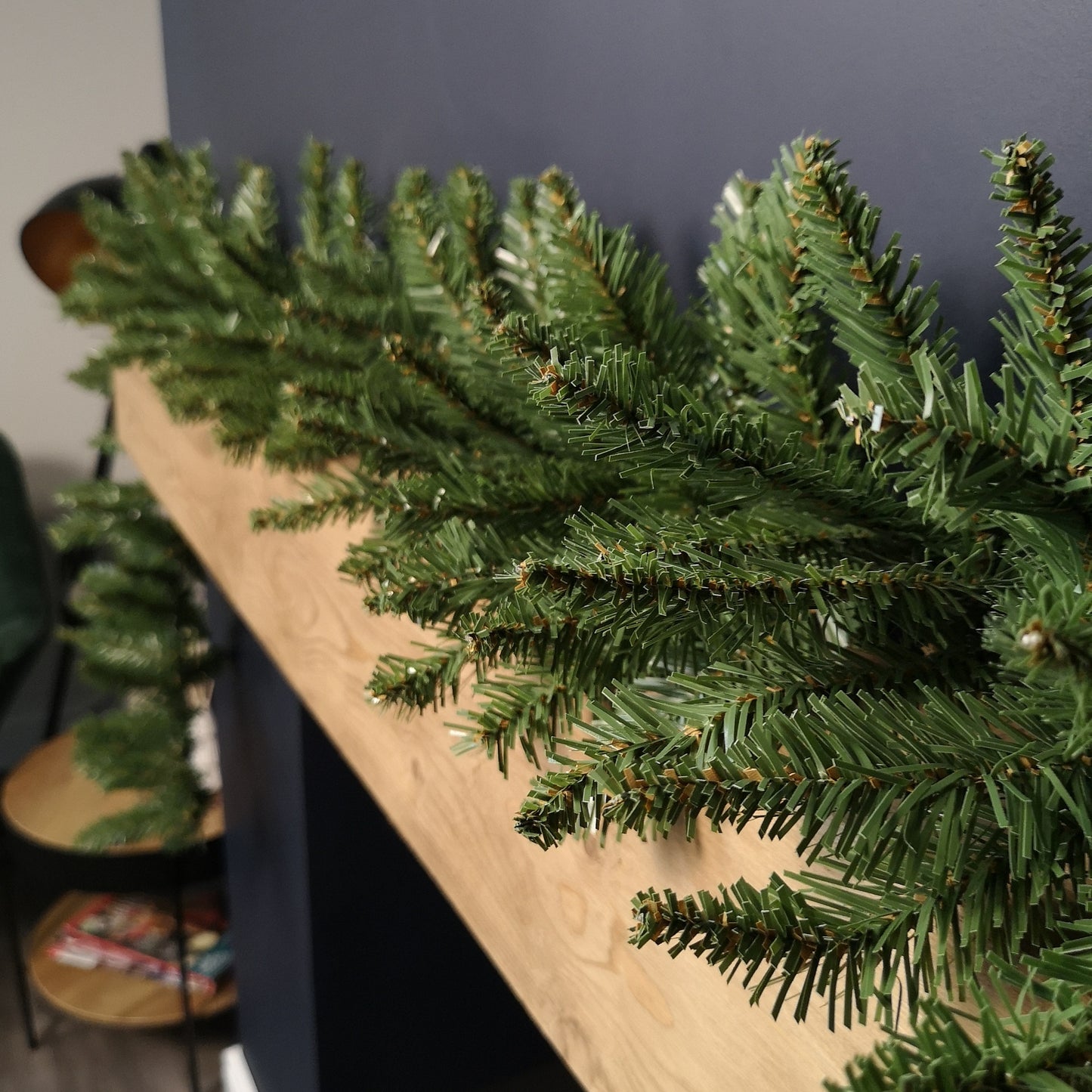 2.7m Plain Green Christmas Garland with 200 Bullet Tips