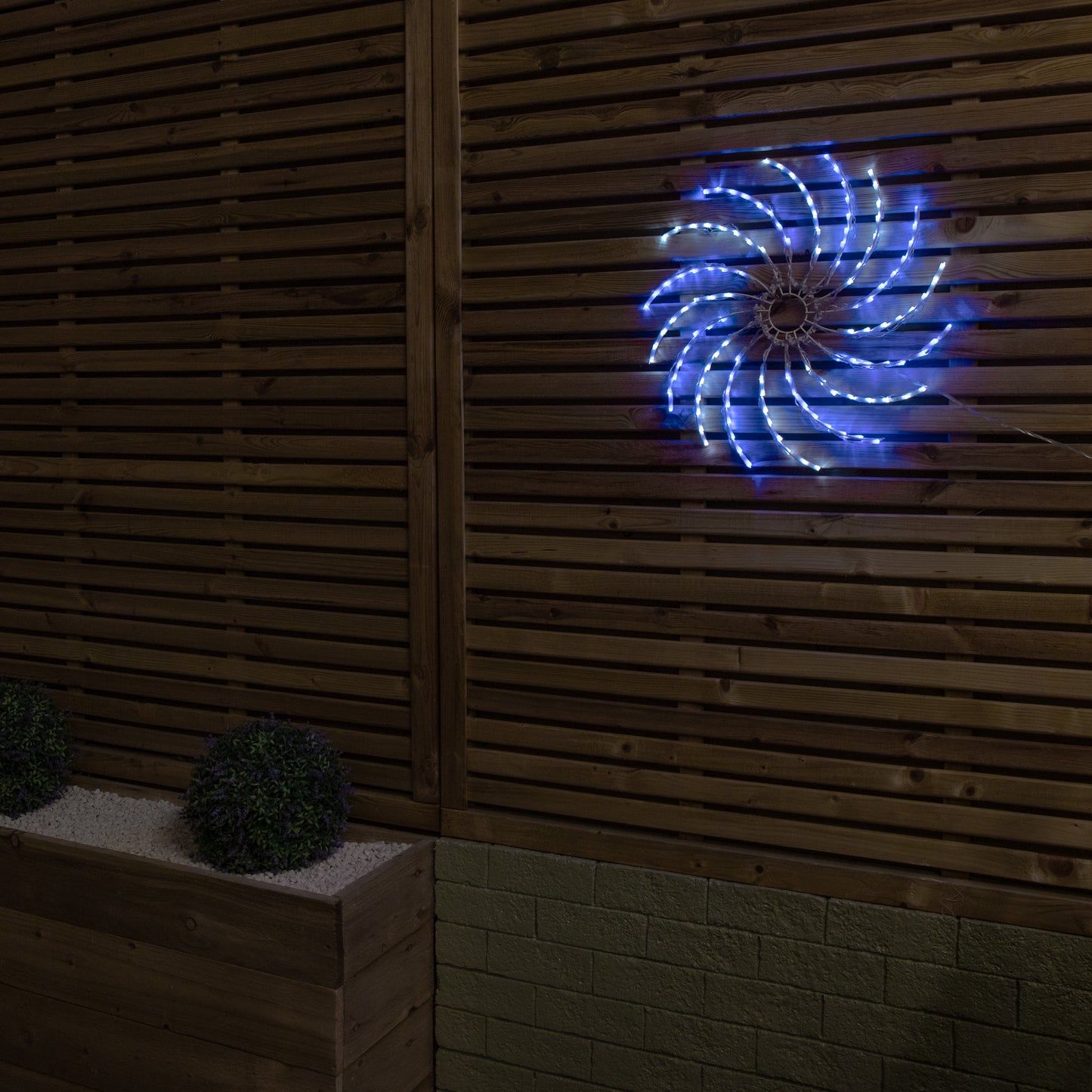 50cm Light up Christmas Spinner Decoration with 128 Blue and White LEDs