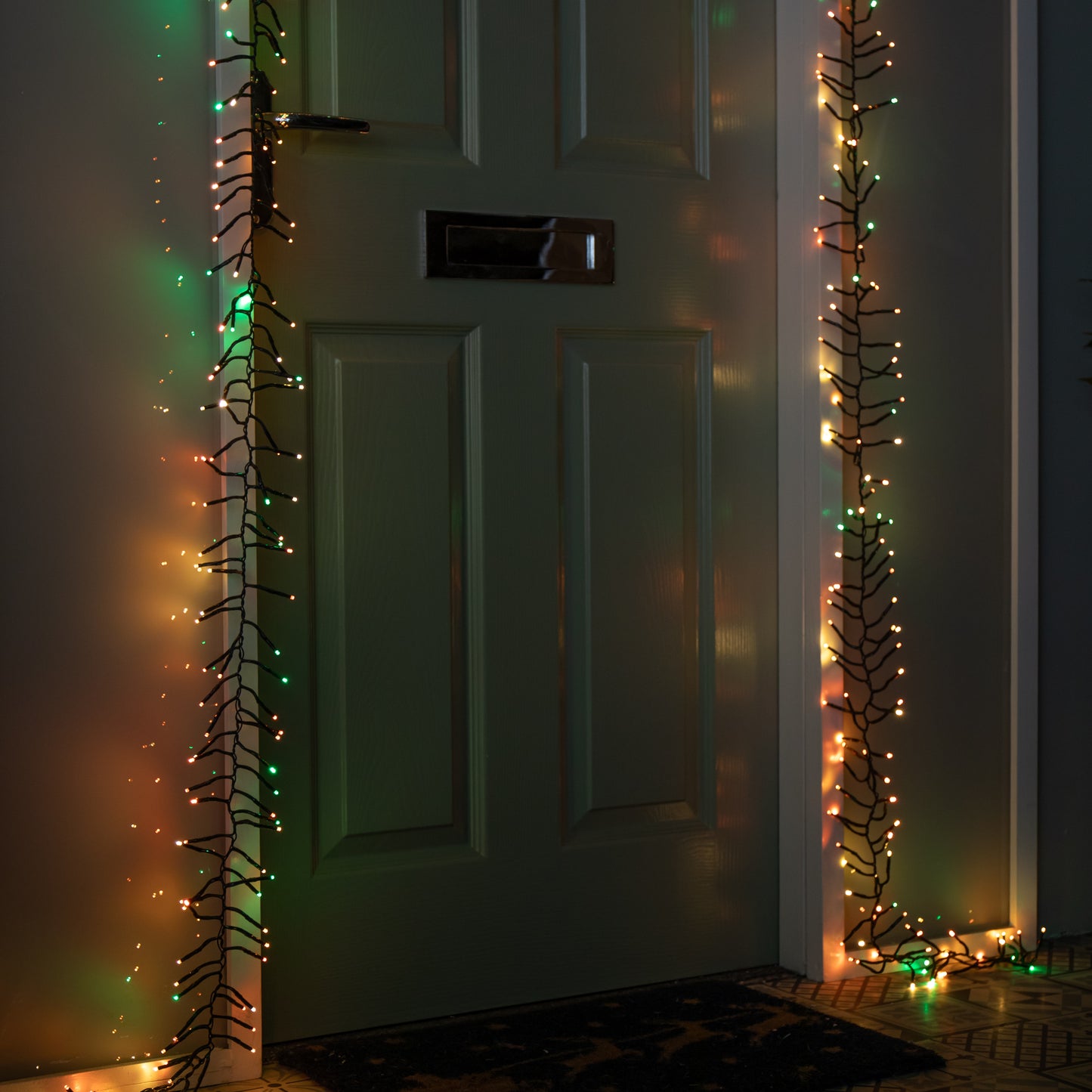 5.5m 426 Cluster LED Autumn Twist Door Garland with Multi-Coloured LEDs on Green Cable