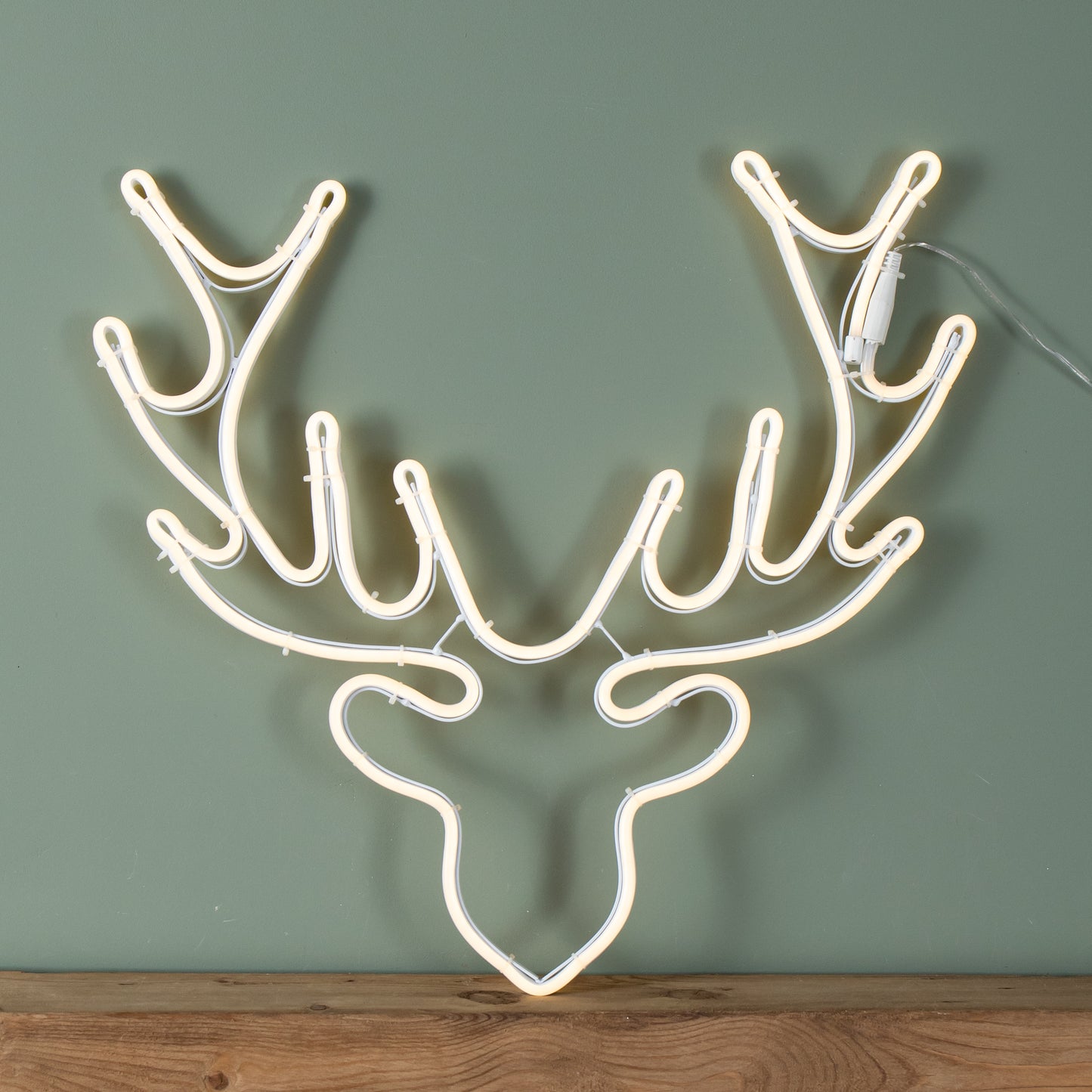 58cm Light up Neon Flex Christmas Reindeer Head with Warm White LEDs