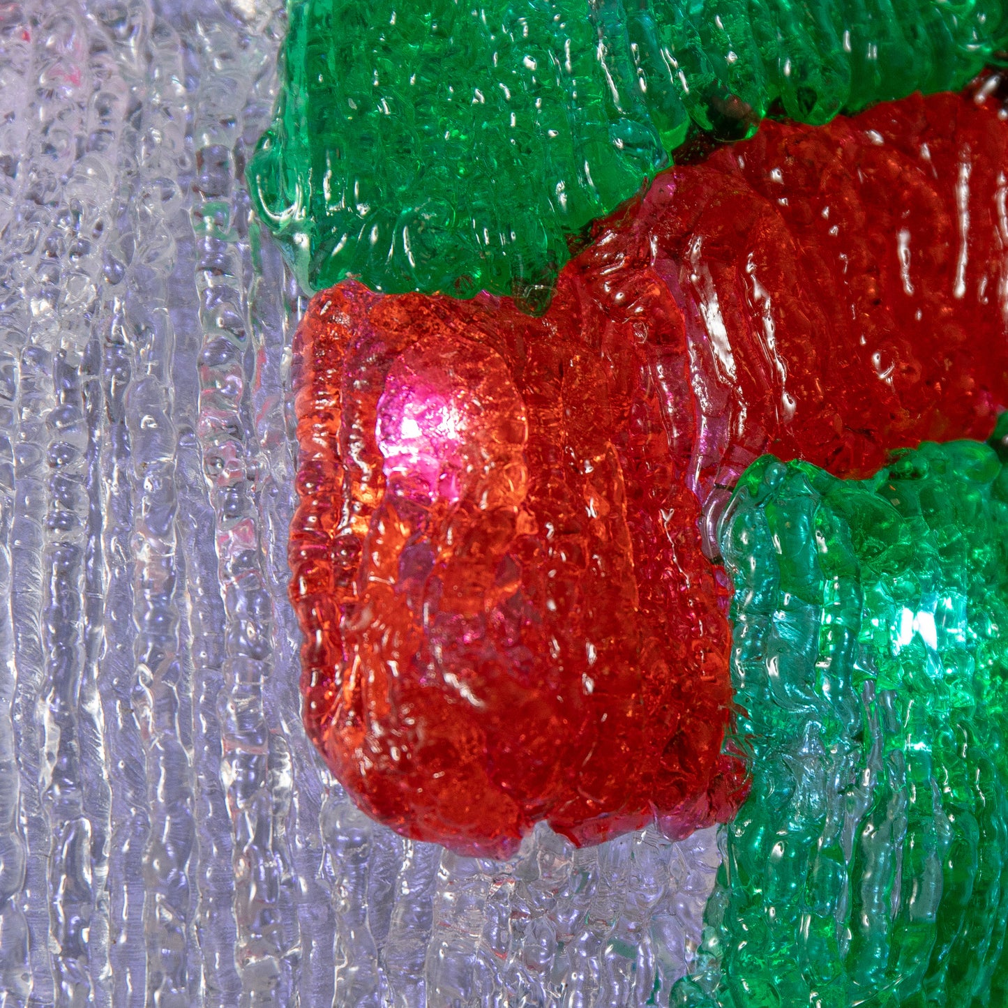 30cm Light up Acrylic Christmas Snowman in Red and Green Scarf with White LEDs