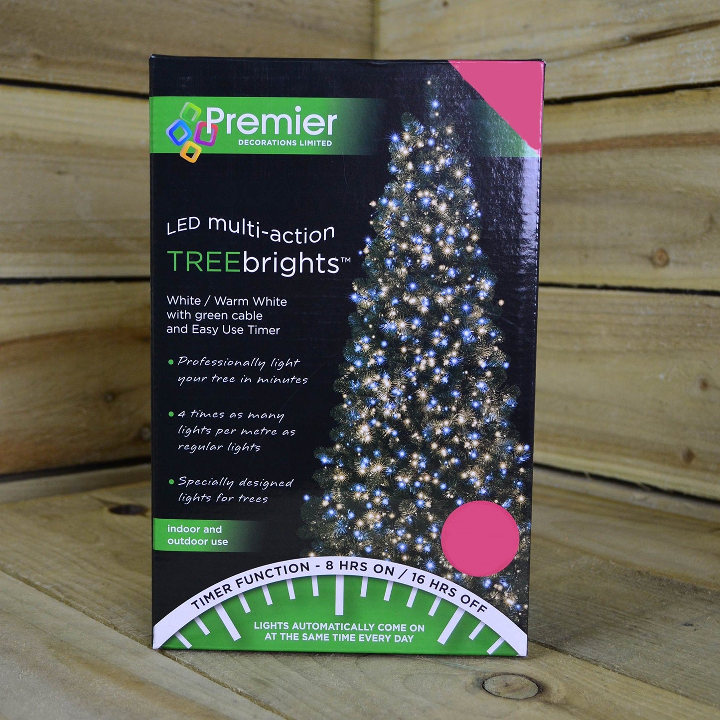 2000 LED 50m Premier TreeBrights Indoor Outdoor Christmas Multi Function Mains Operated String Lights with Timer in Cool & Warm White