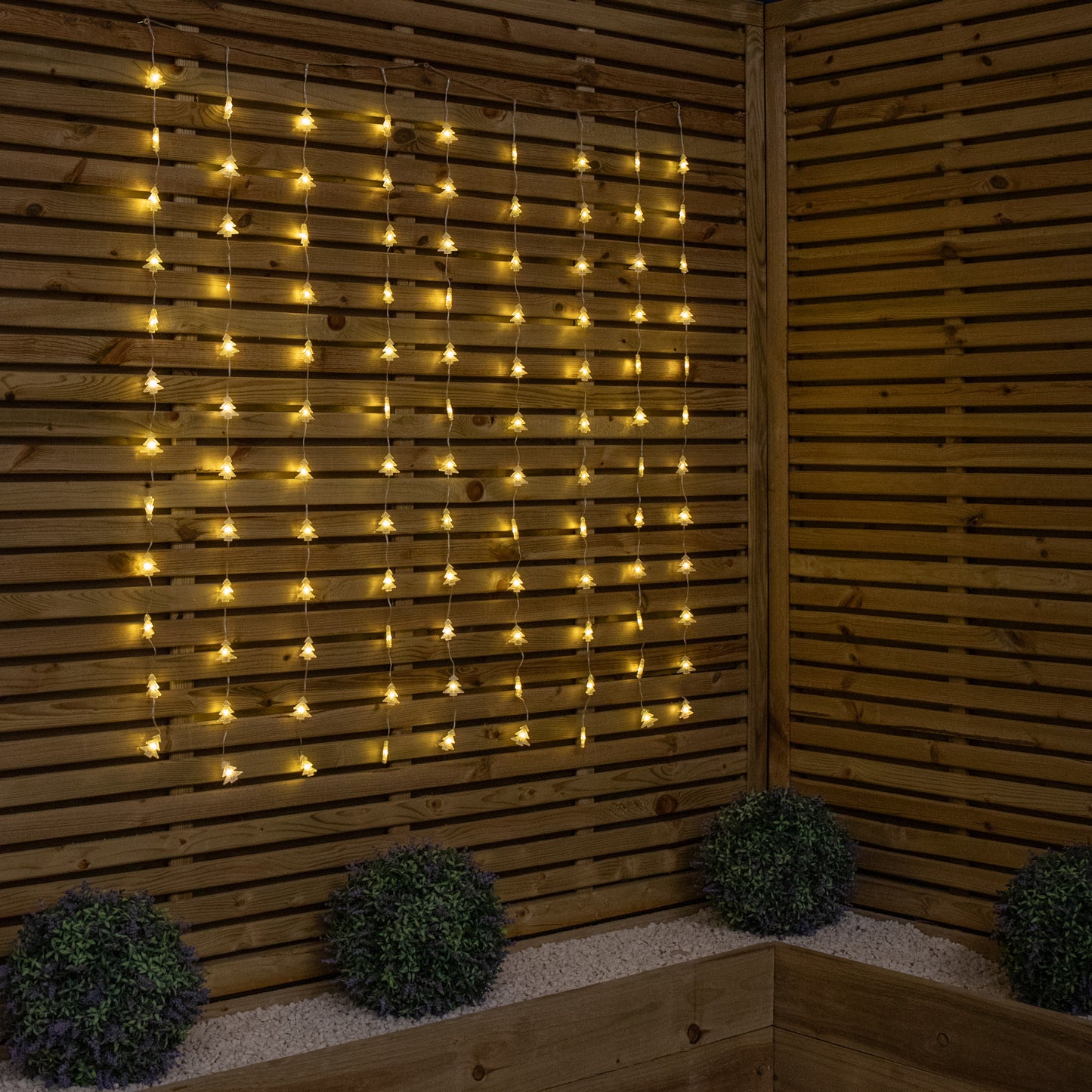 1.2 x 1.2m Light up Christmas Tree Curtain Lights with 108 Warm White LEDs