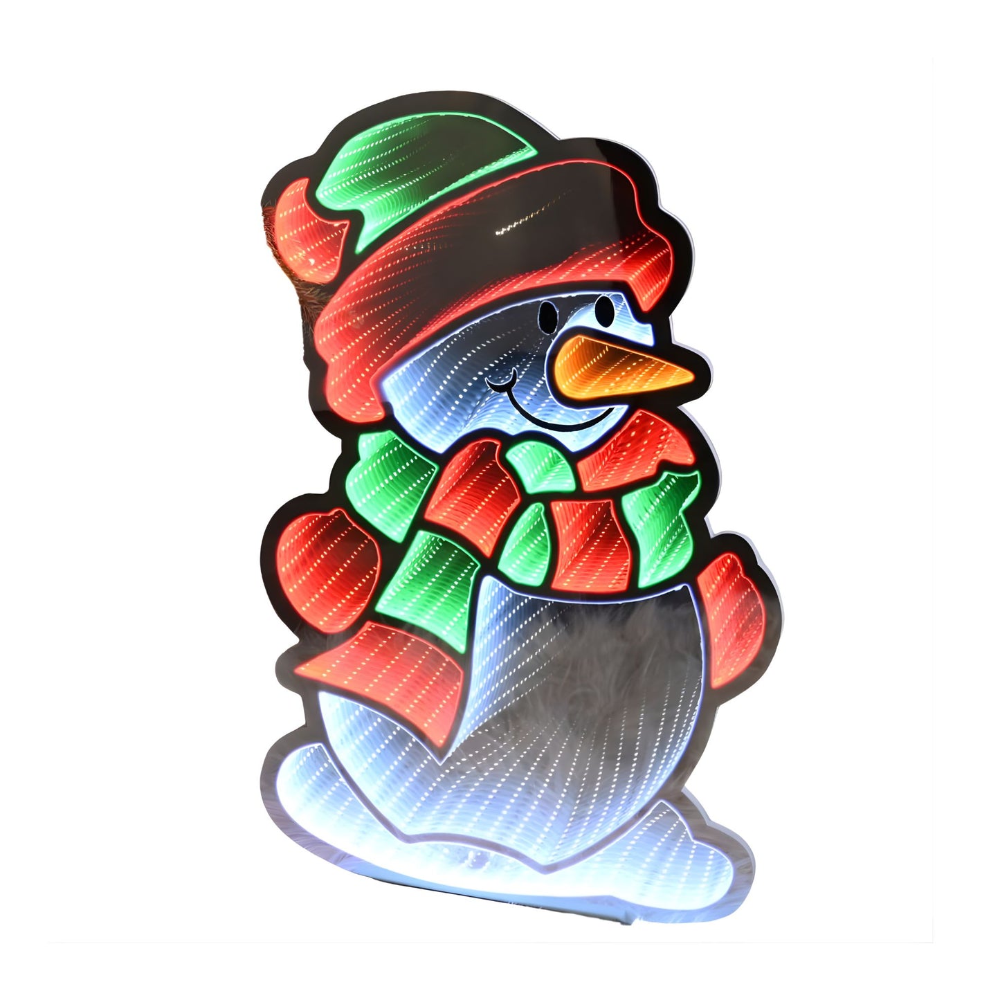 60cm Light up Snowman Infinity Christmas Decoration with Red, White and Green LEDs