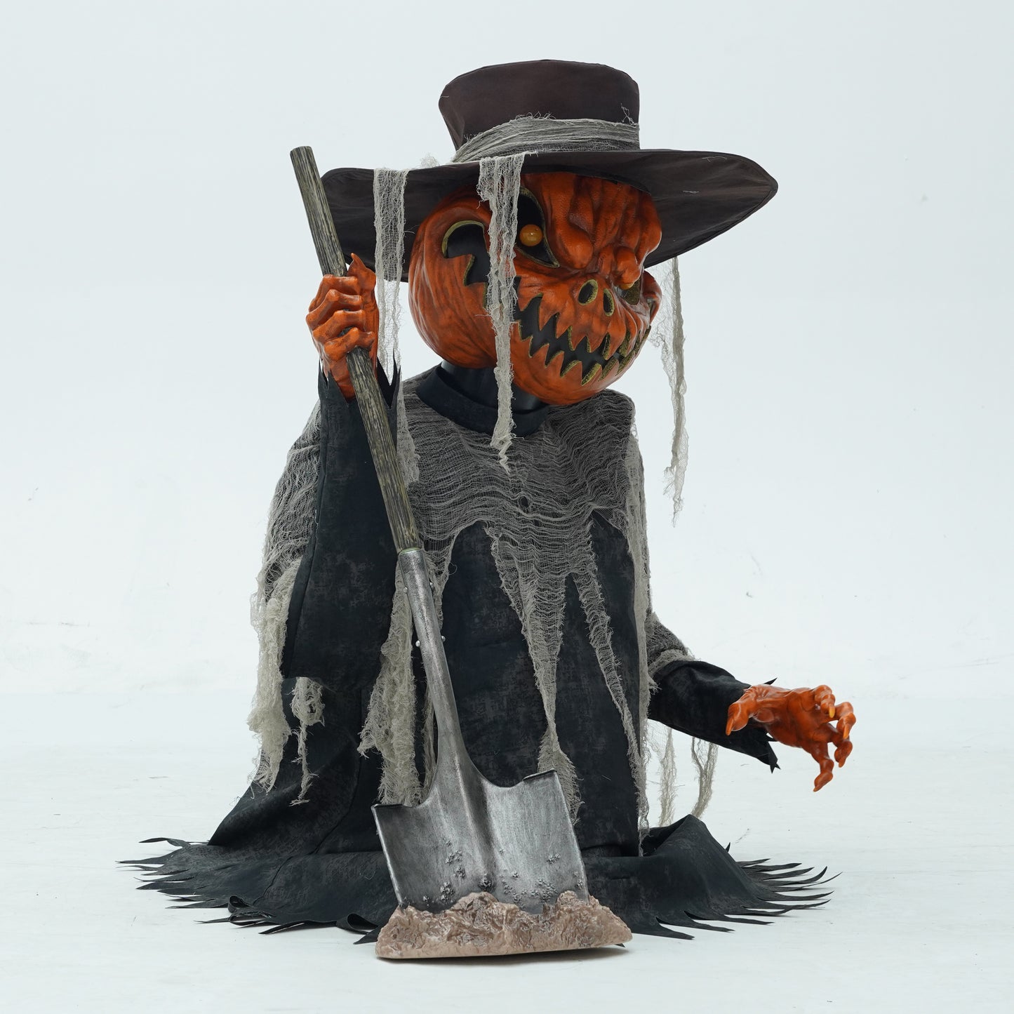 3ft Tall Pop-up Pumpkin Scarecrow Halloween Animatronic Decoration with LEDs