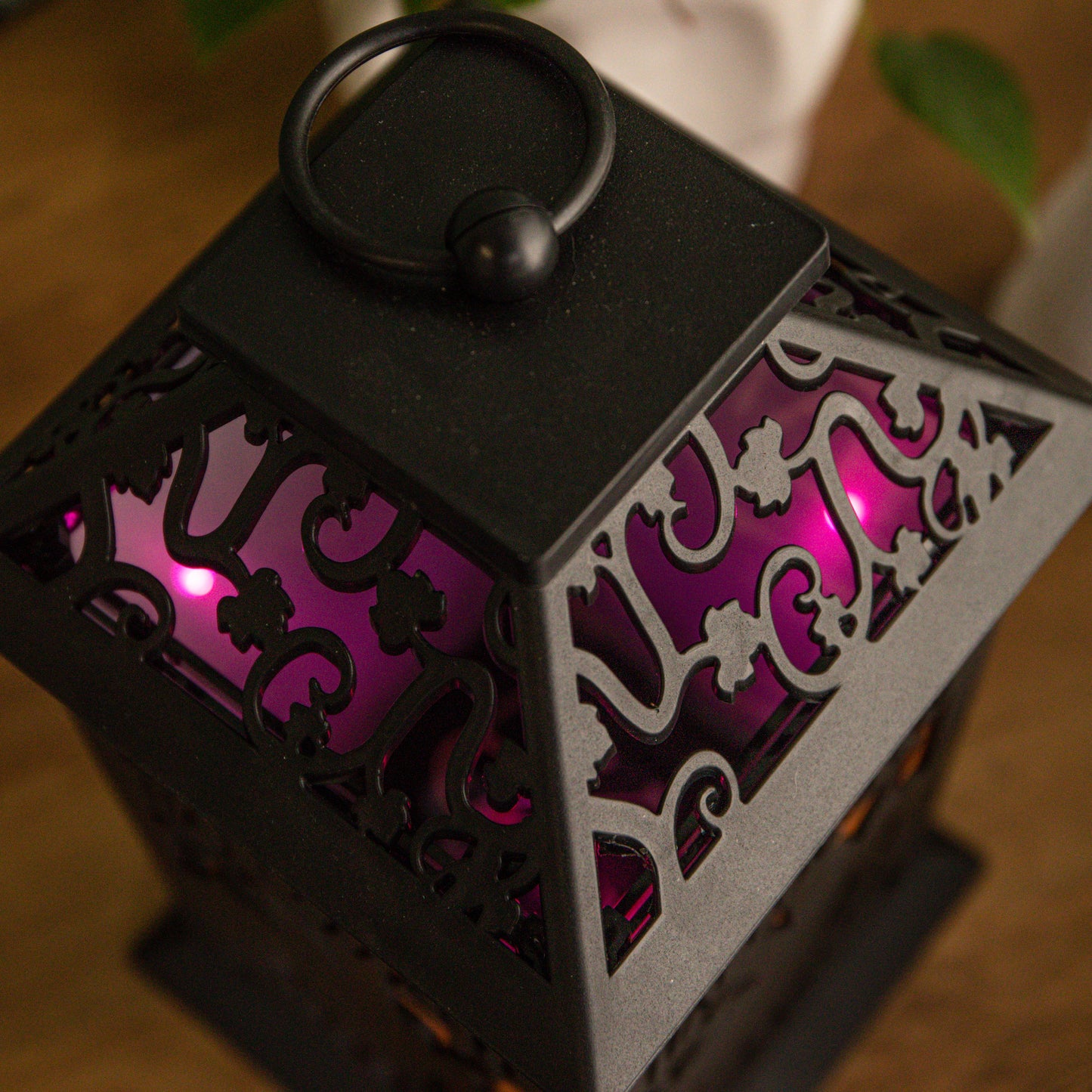 29cm Battery Operated Black Light up Happy Halloween Lantern Decoration with Multi-Coloured LEDs
