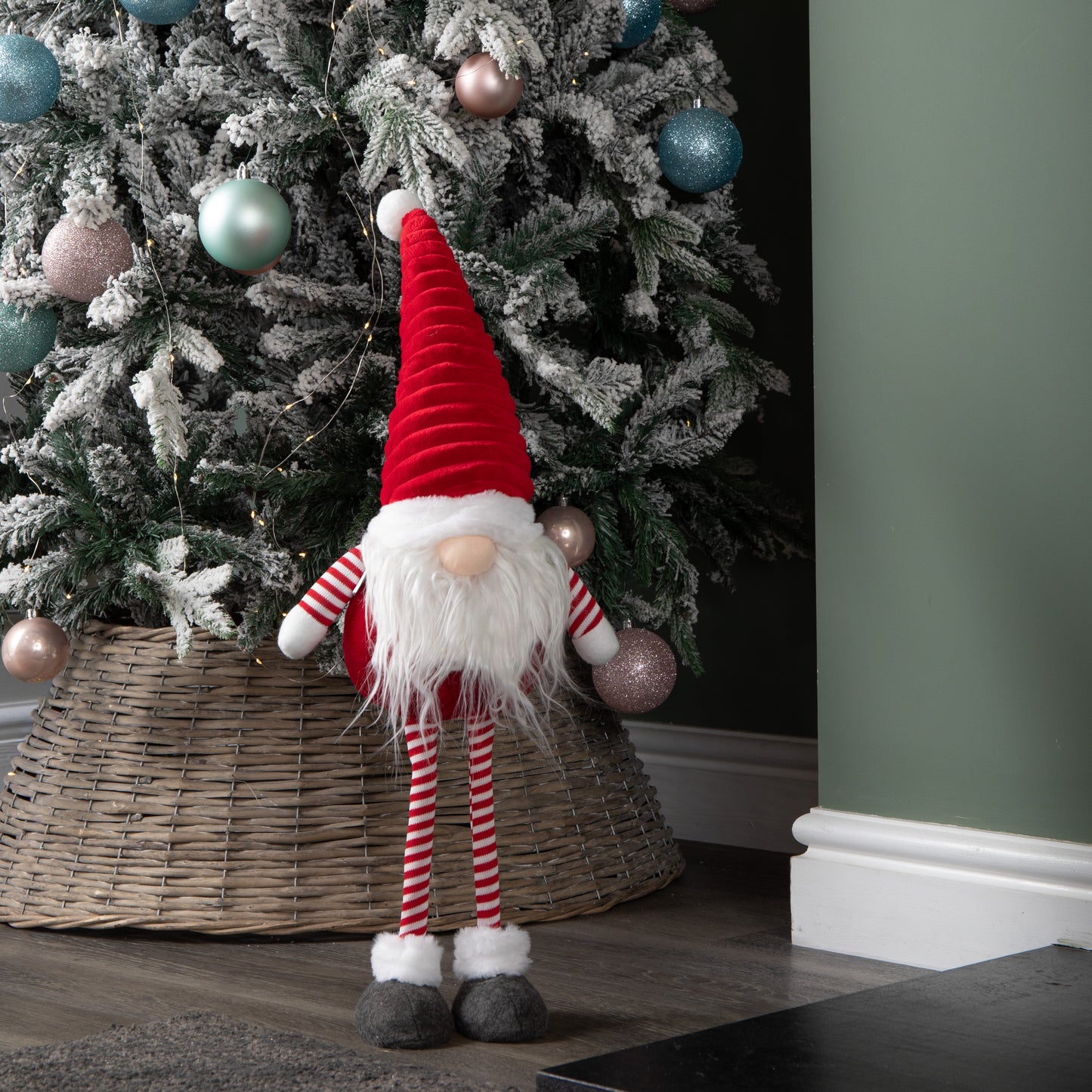 67cm Standing Plush Christmas Gonk with Grooved Hat in Red