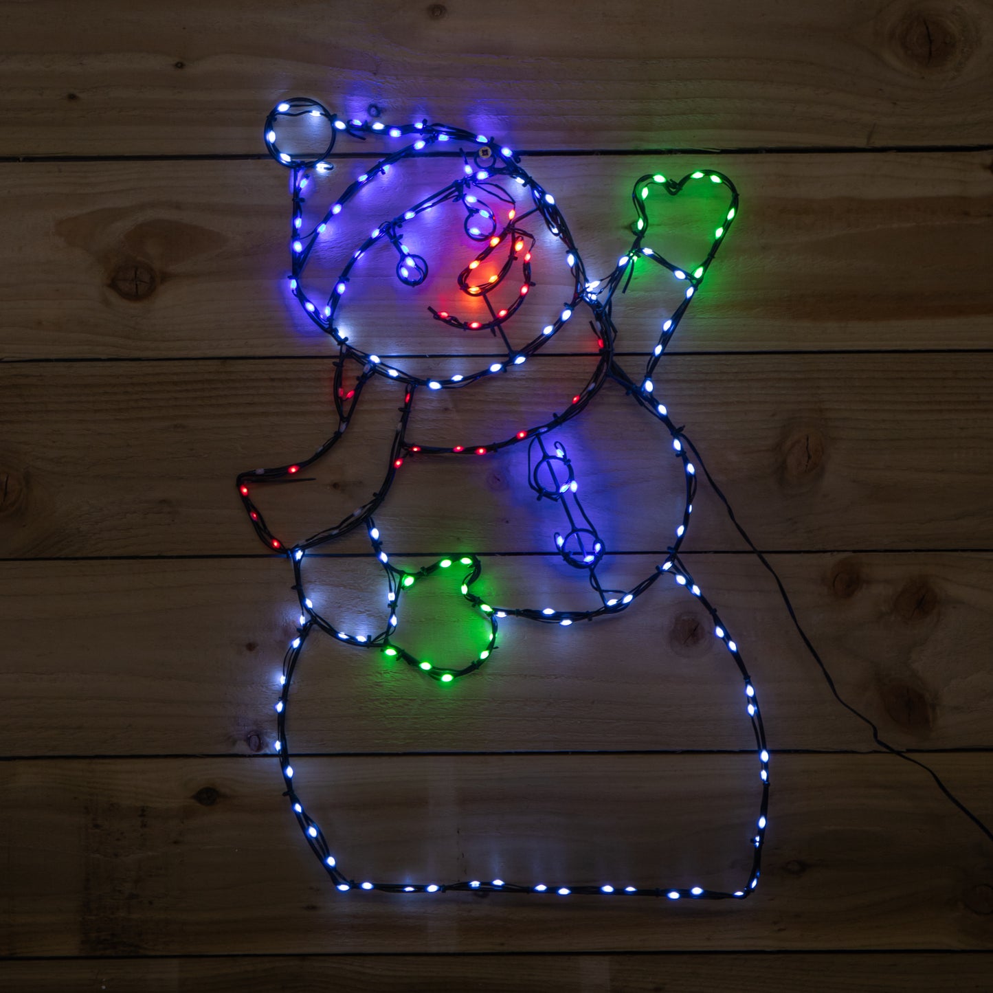 60cm x 38cm Light up FlexiBrights Christmas Snowman with 177 Multi-Coloured LEDs