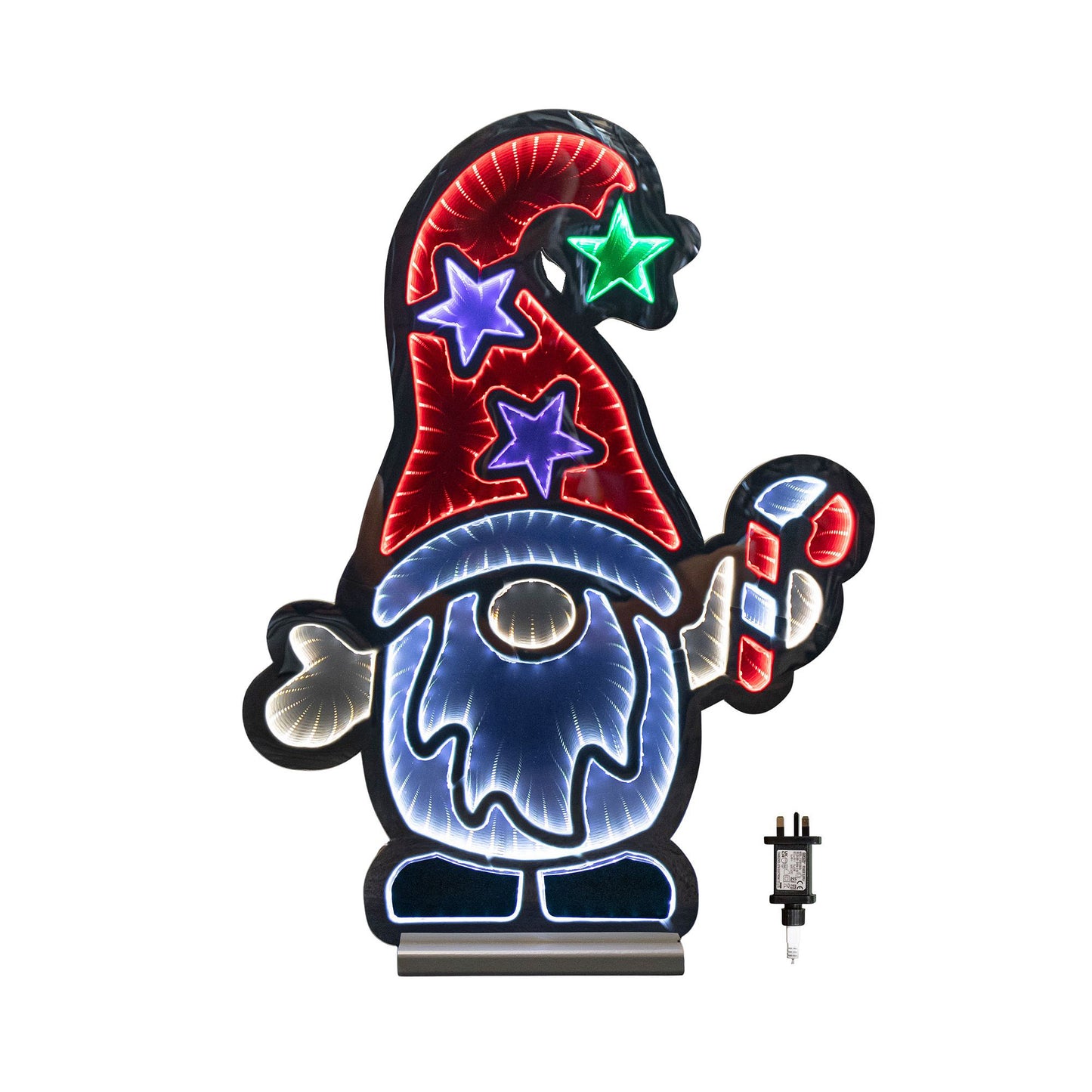 60cm Light up Christmas Gonk with Candy Cane Infinity Decoration with LEDs