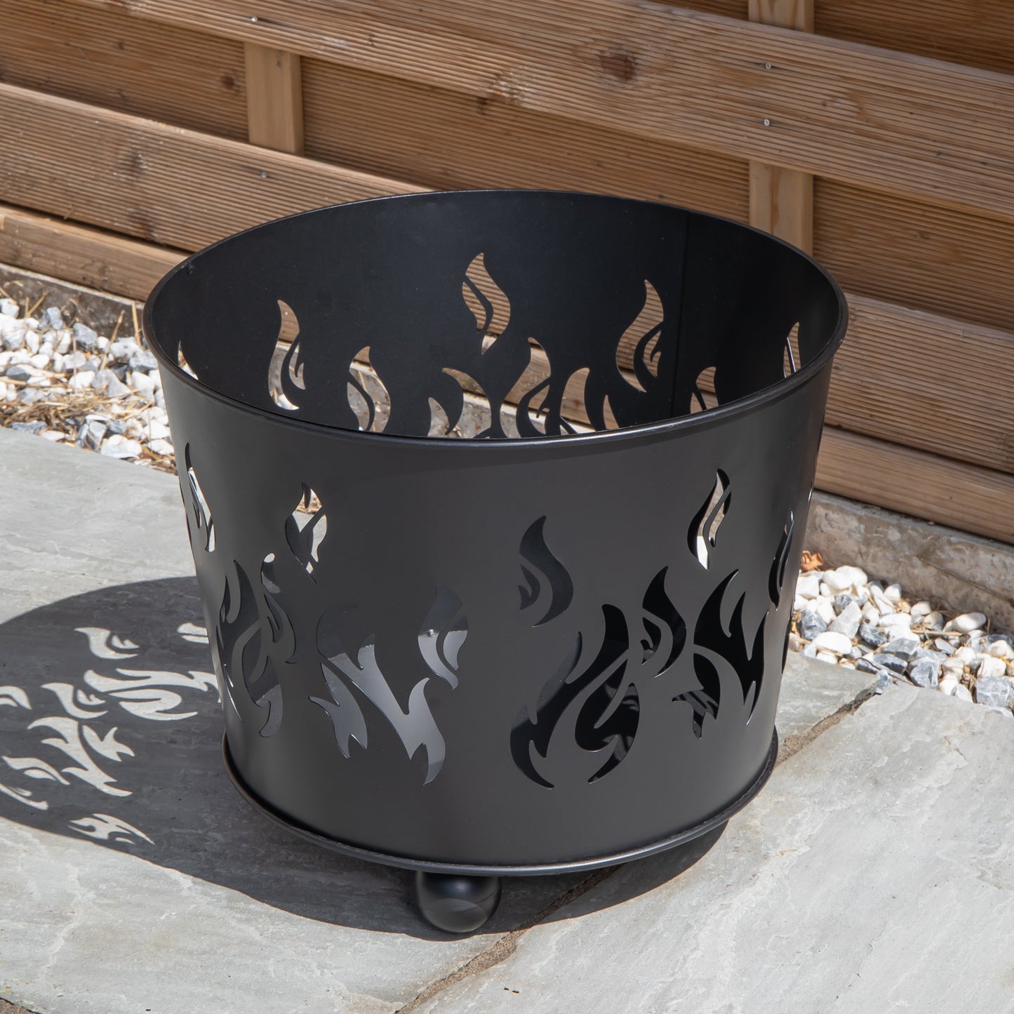 32cm Black Steel Fuego Outdoor Garden Firebasket