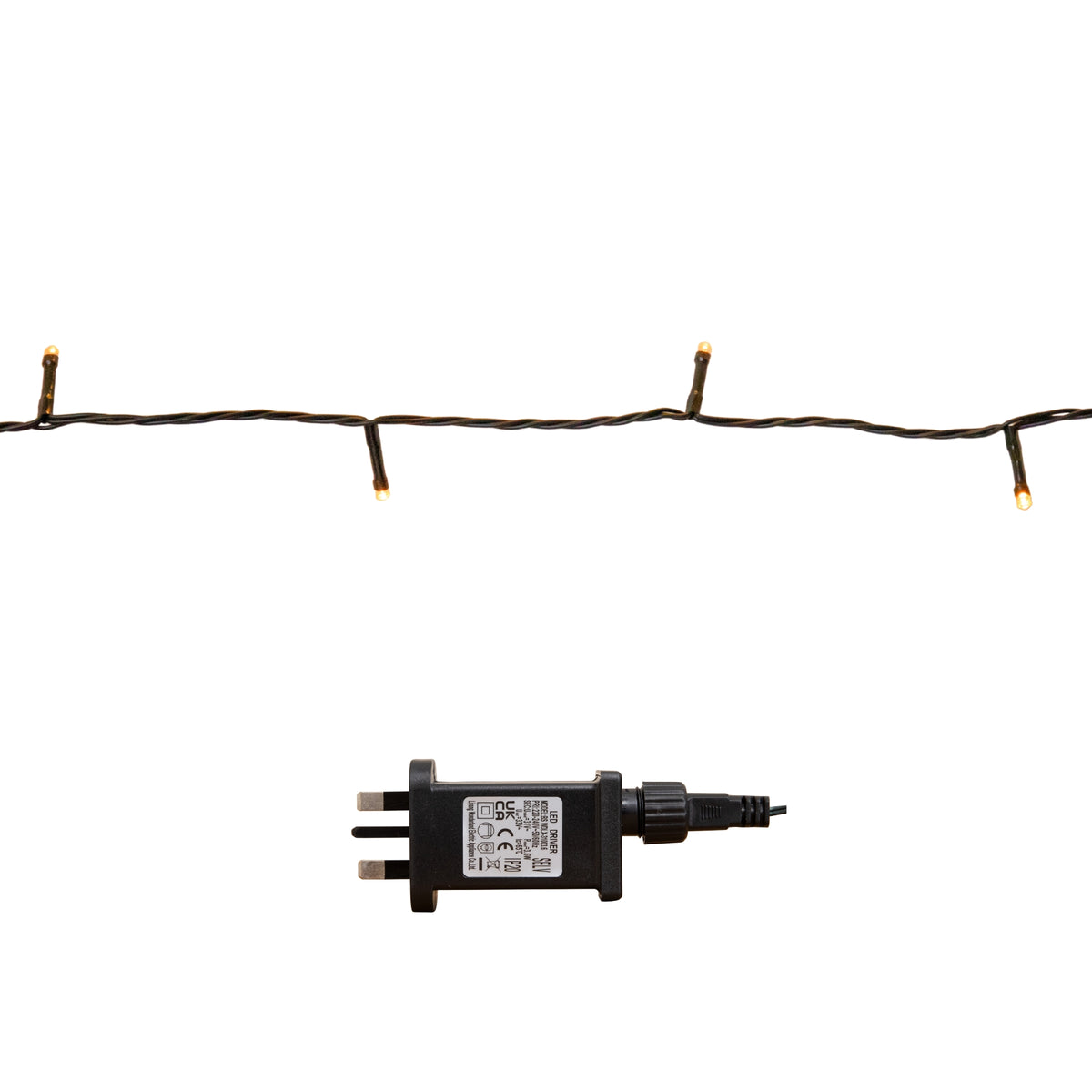 20m 200 LED Multi-Action Christmas String Lights in Antique White