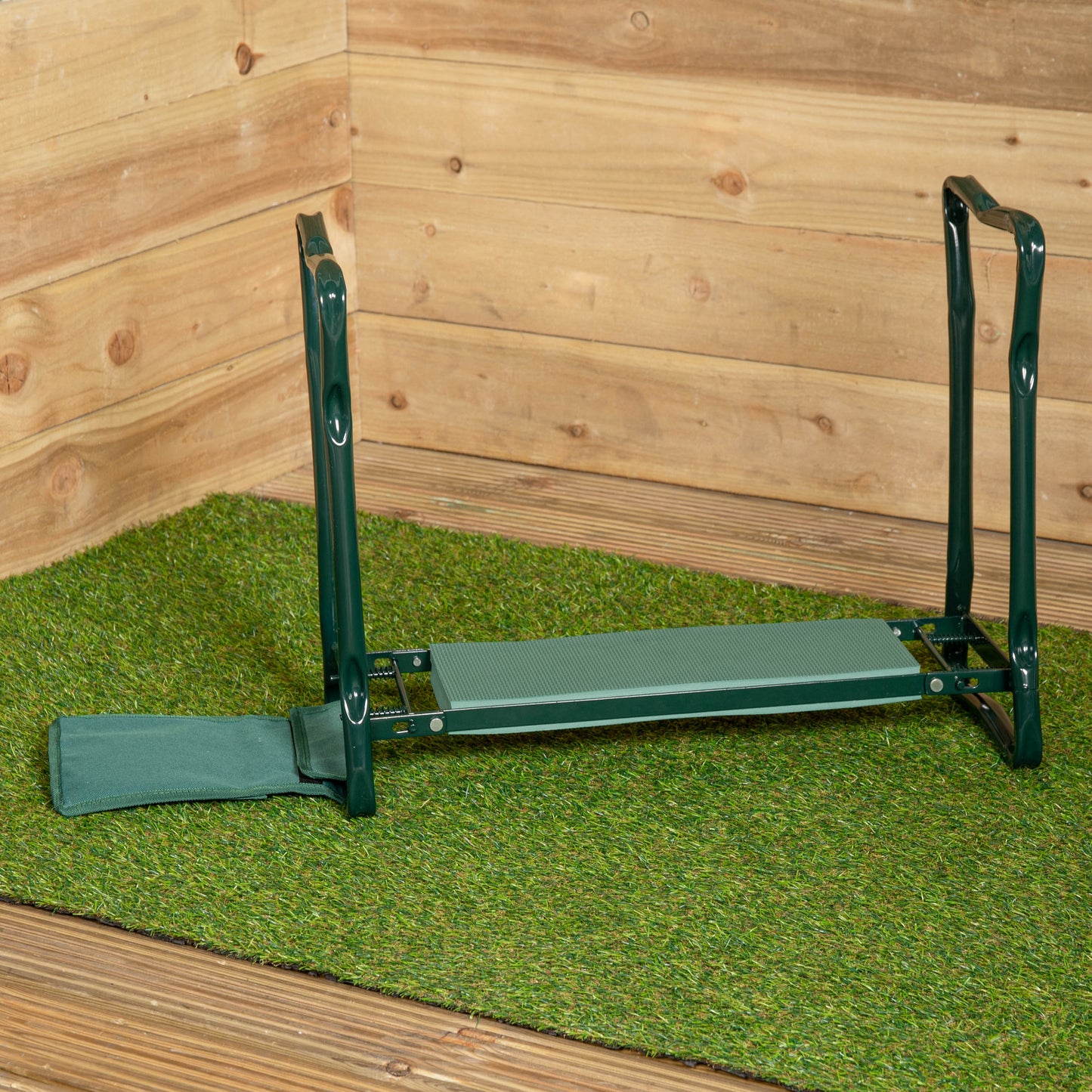 Green Garden Kneeling Pad with Chair and Detachable Tool Bag