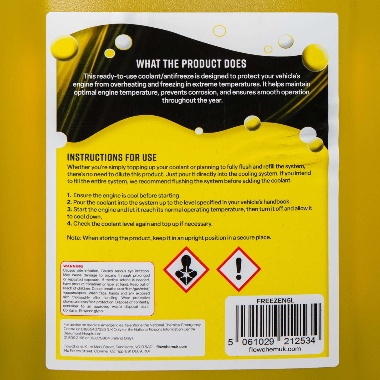 5 Litres Car Engine Coolant and AntiFreeze Fluid for All Vehicles