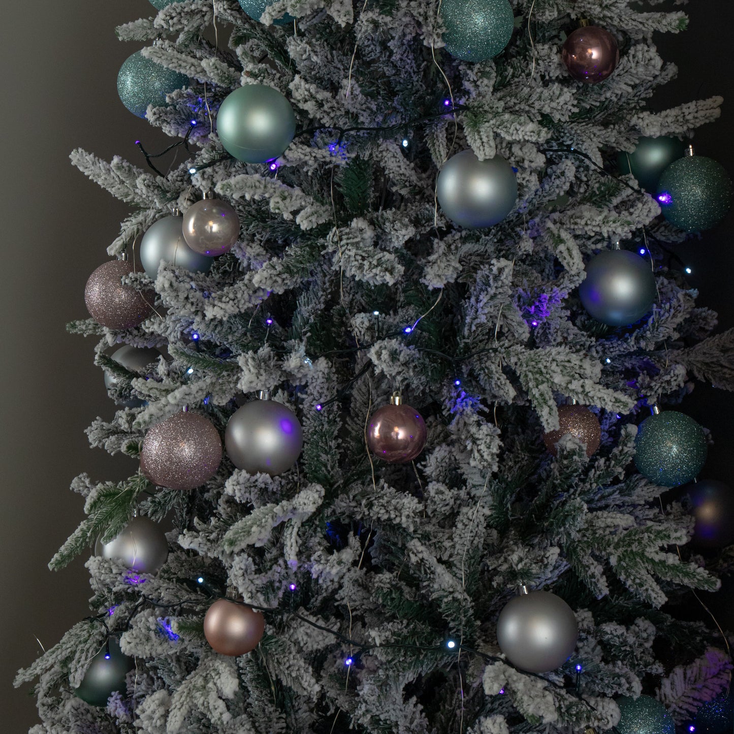 28.7m 360 LED SupaBrights Christmas String Lights with Timer in Blue, Purple & White