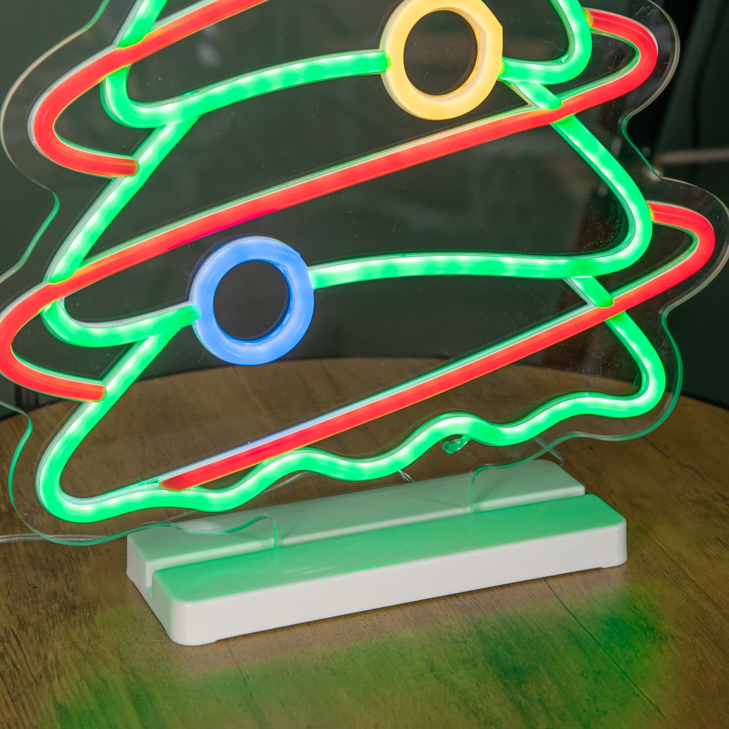 45cm Light up Neon Effect Christmas Tree with Base in Multi-Coloured
