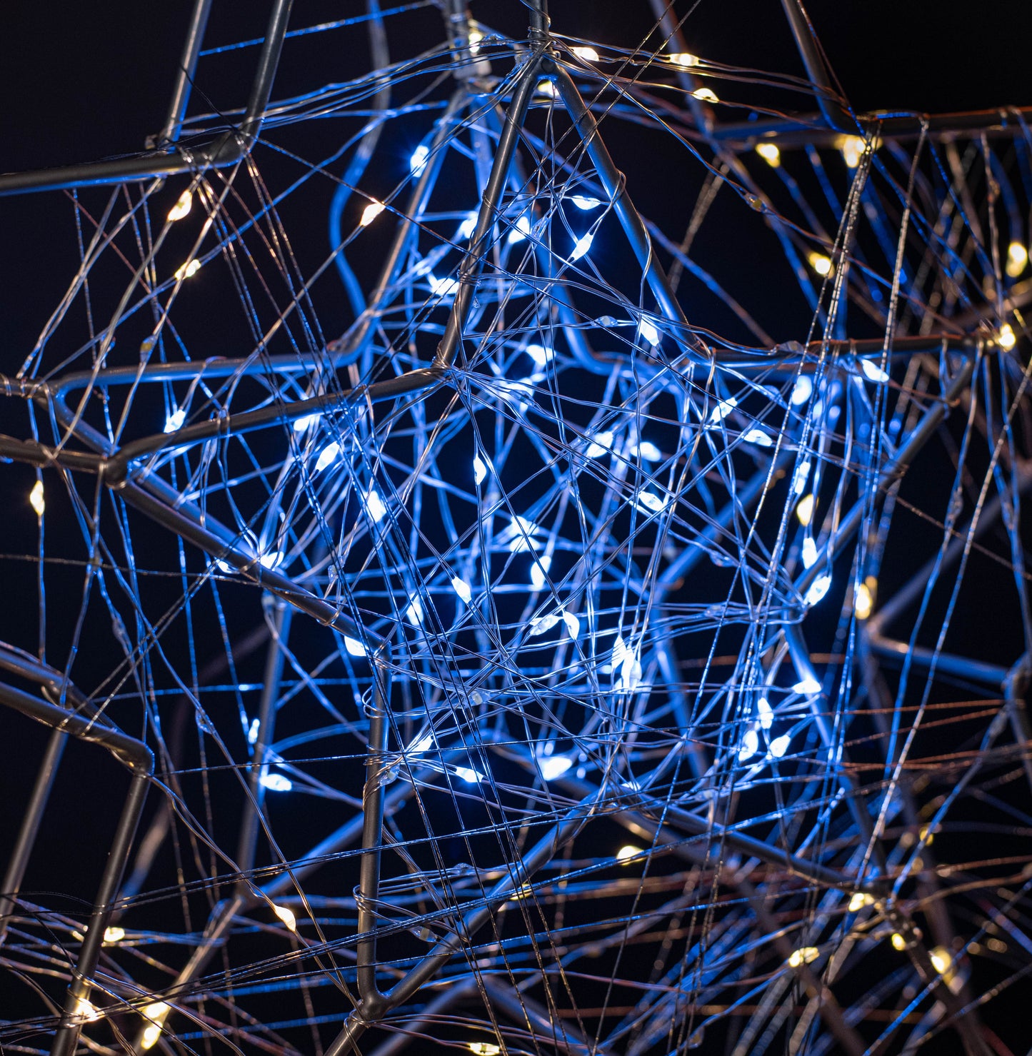 55cm Light up Double Star Silhouette Christmas Decoration with 240 Cool & Warm White LEDs