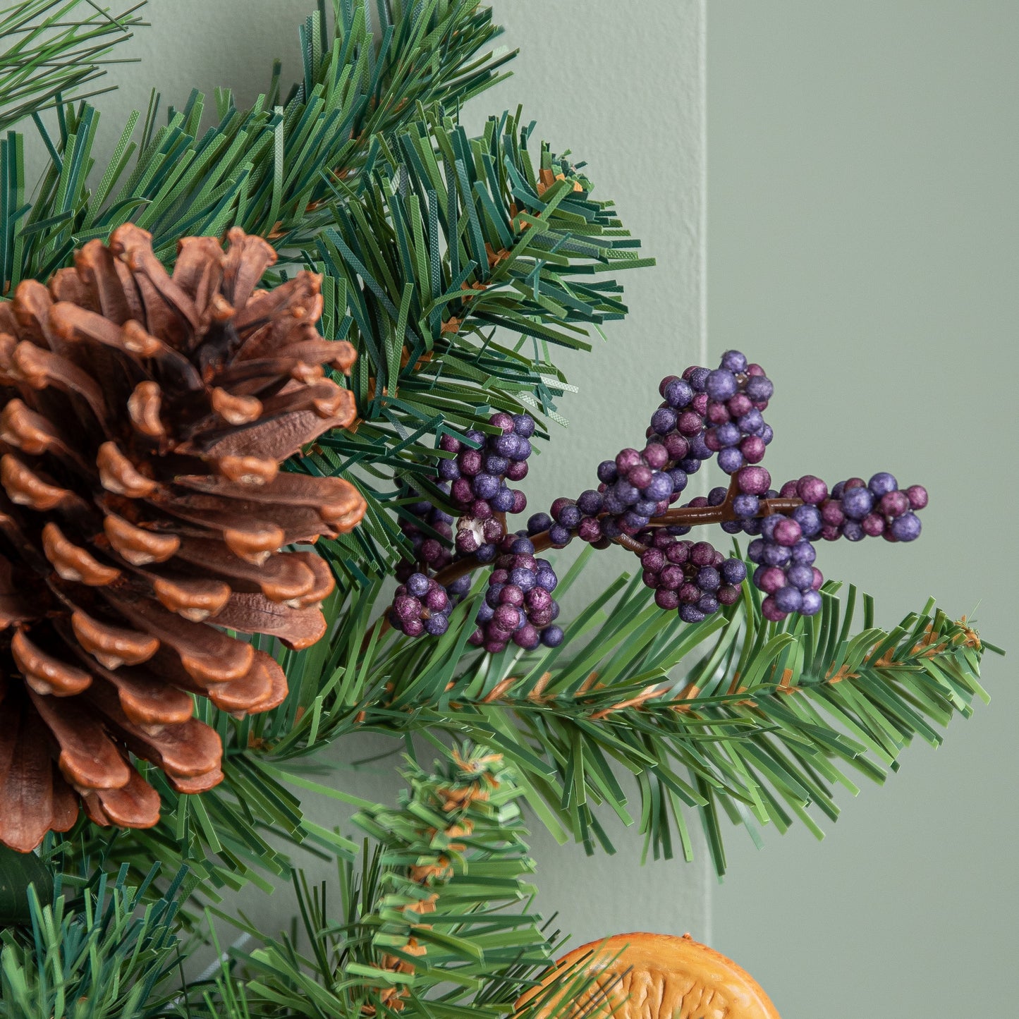 1.8m Festive Spice Christmas Garland with Pinecones and Faux Dried Fruit